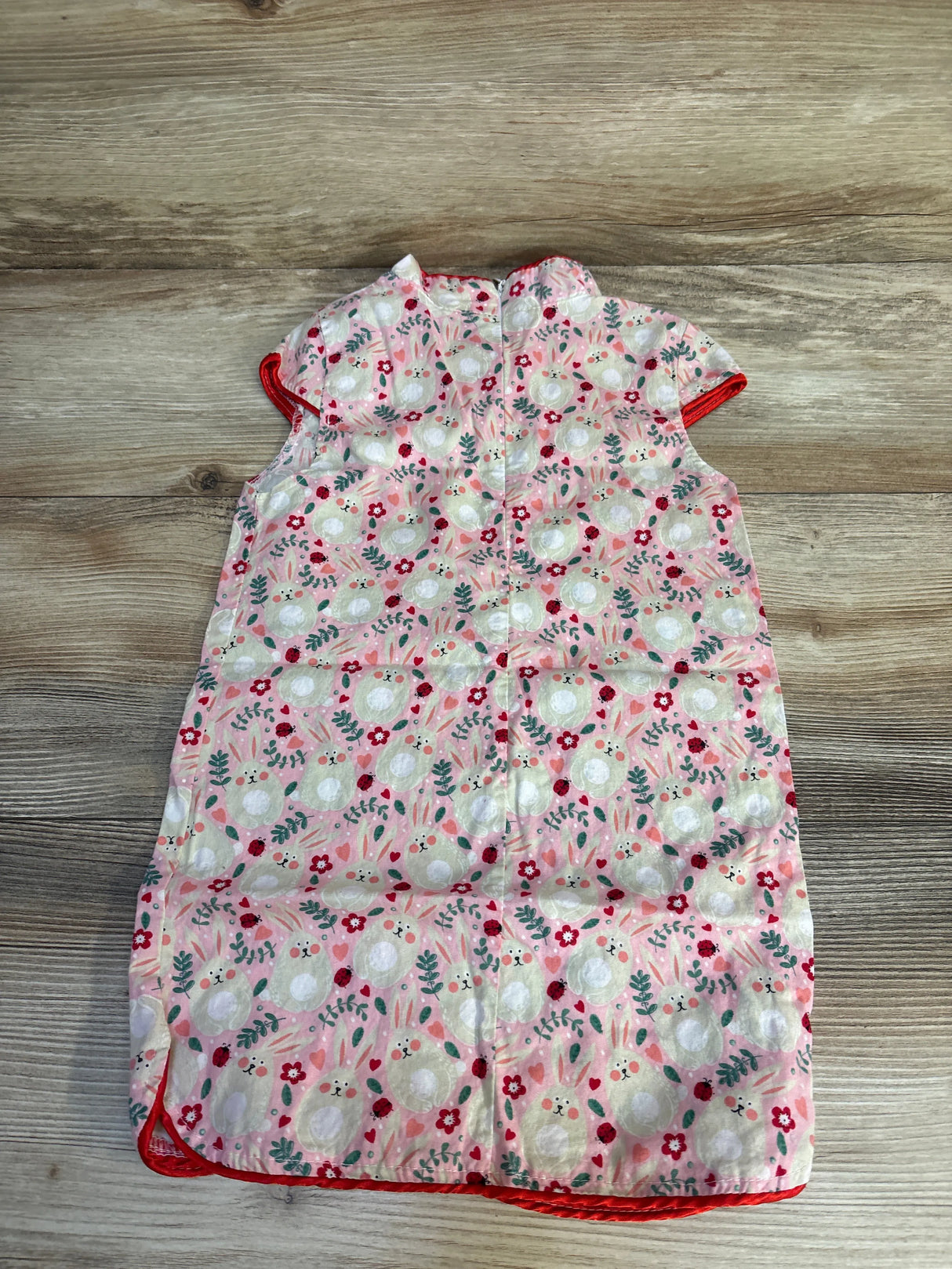 AIMAOMI Bunny Print Chinese Dress Pink sz 9-12m