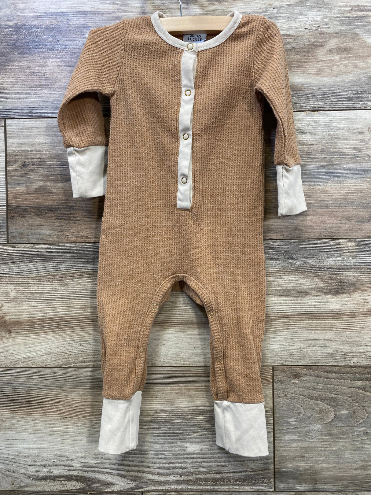 Orcas Lucille Waffle Romper Mushroom sz 12-18m