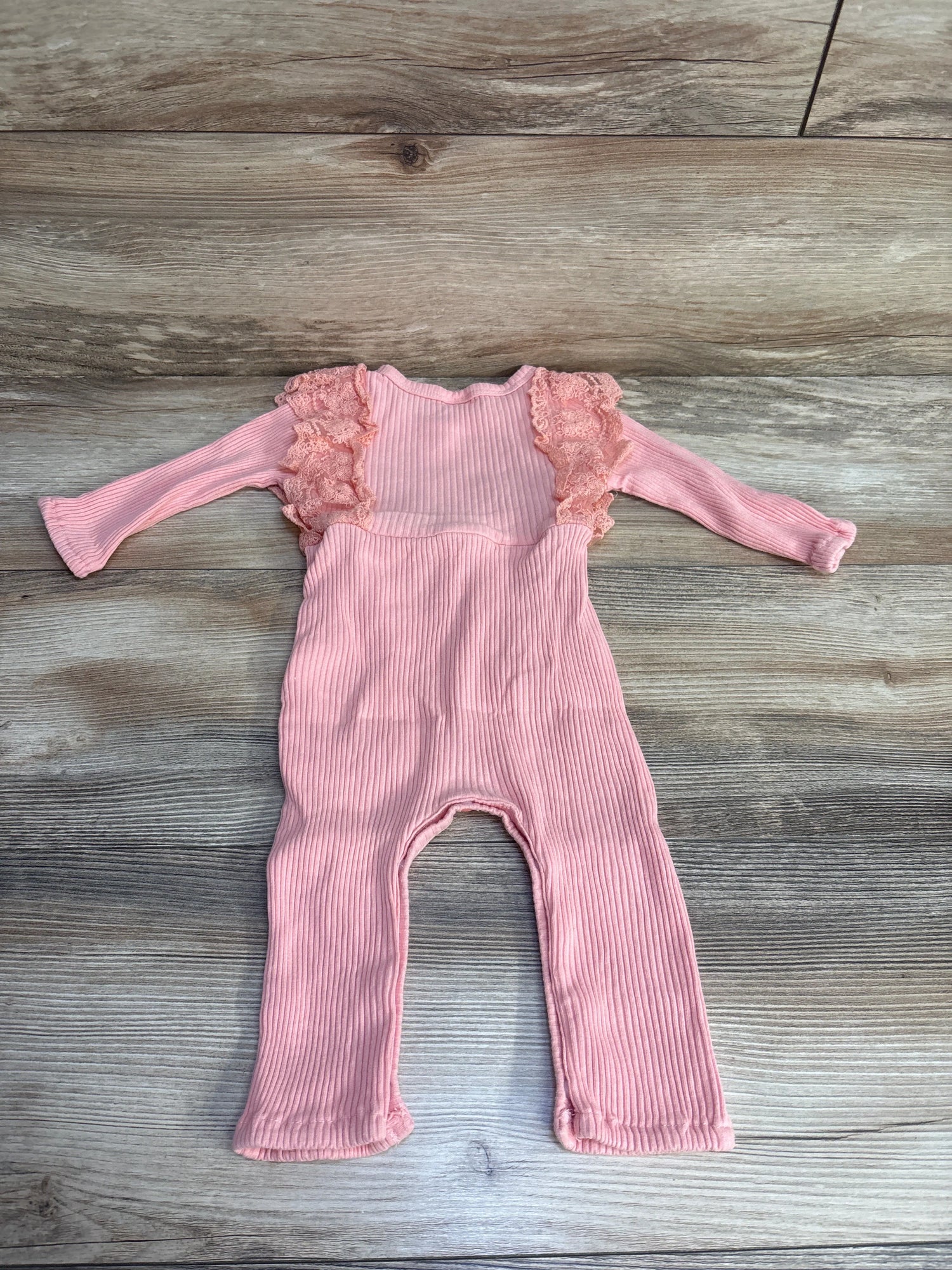 Ribbed Ruffle Coverall Pink sz 6-9m - Me n Mommy To Be