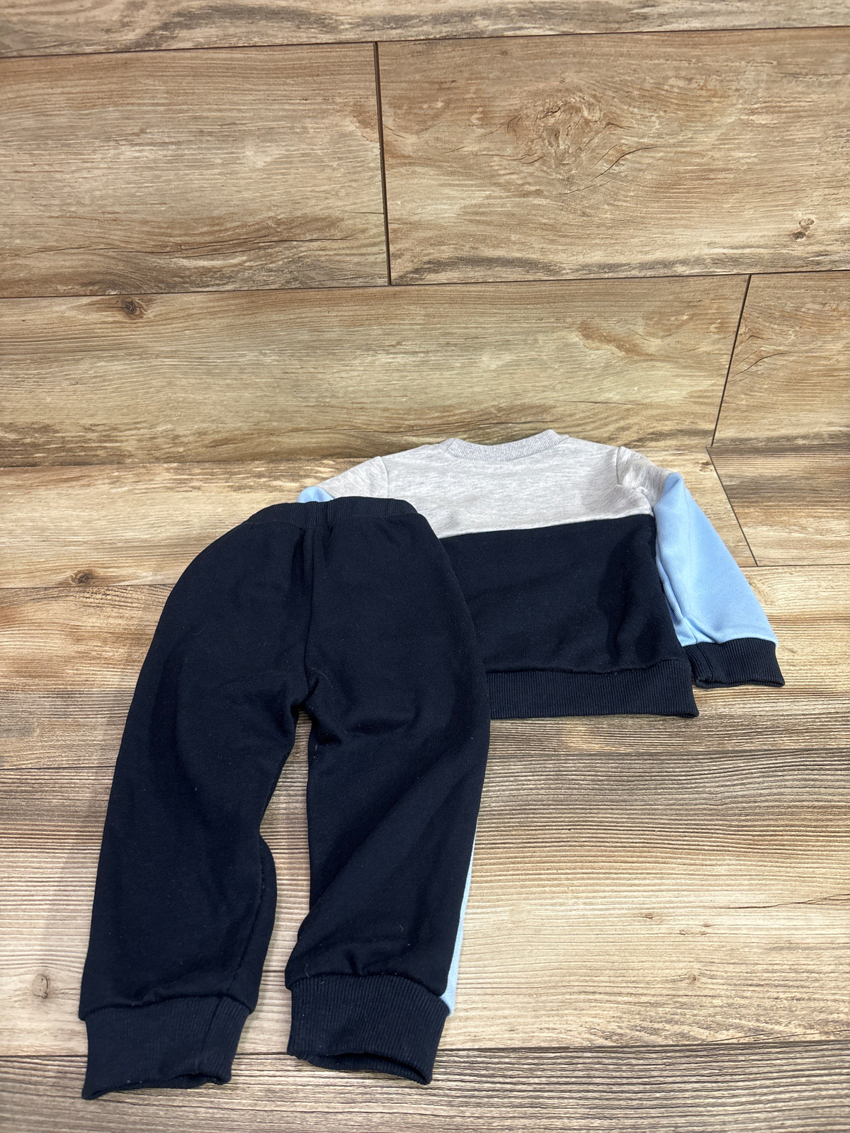 Shein 2pc Pullover Colorblock Sweatshirt & Joggers Set Blue sz 12-18m