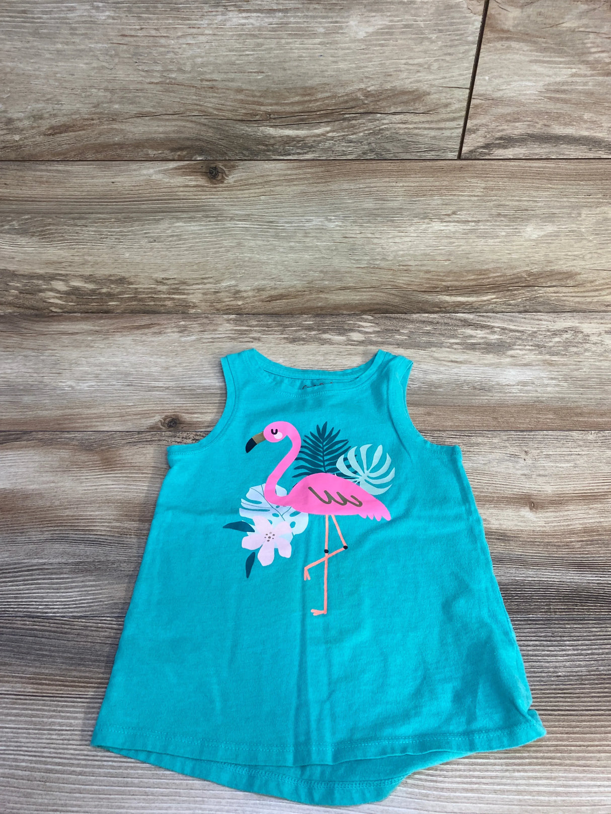 Cat & Jack Flamingo Tank Top Teal sz 4T