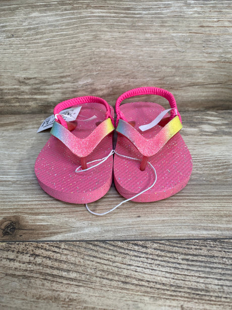 NEW Children's Place Pink Glitter Flip Flops sz 6-7c - Me n Mommy To Be