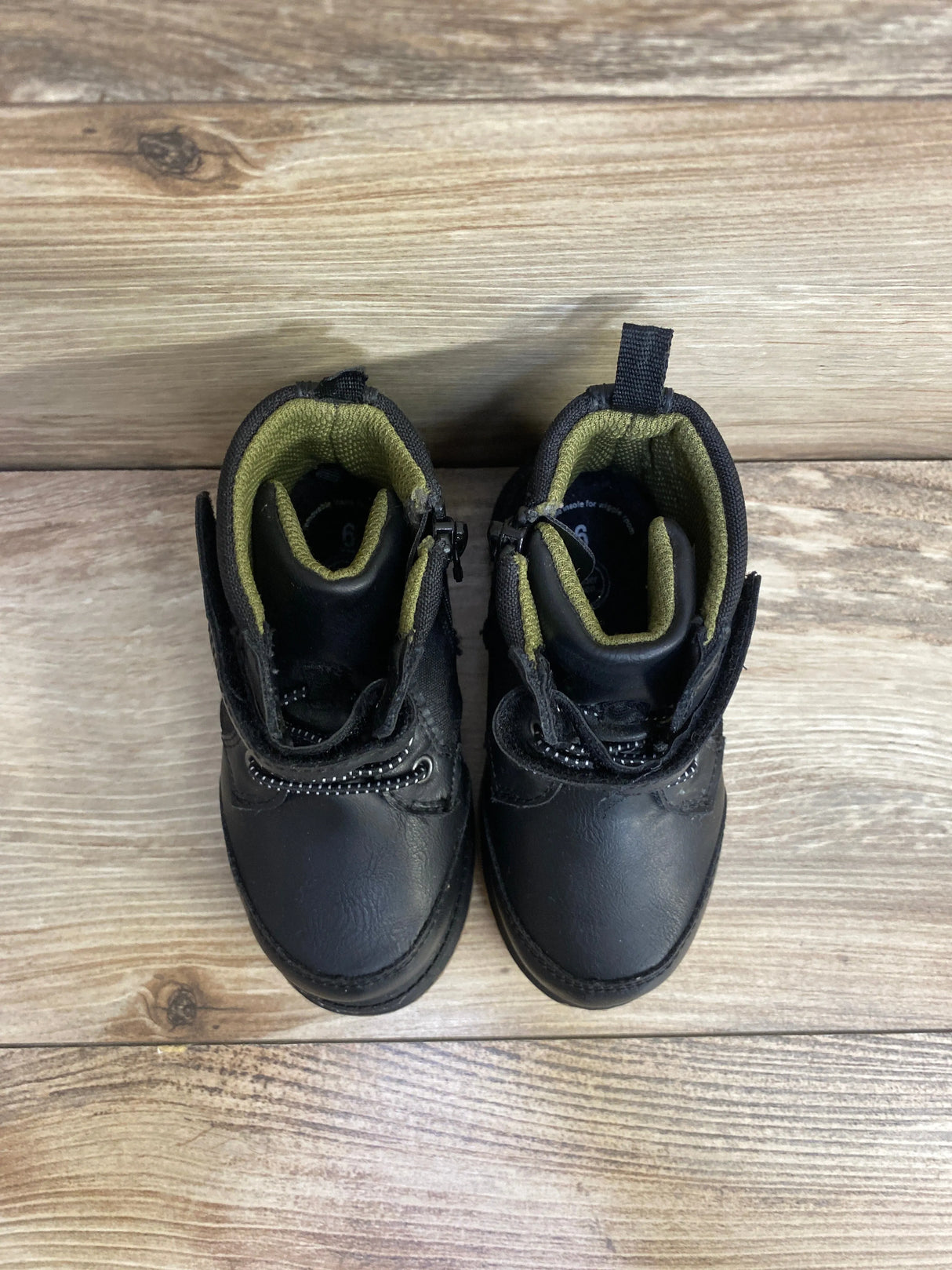 Wonder Nation Toddler Boys Combat Boots Black Sz 6c - Me n Mommy To Be