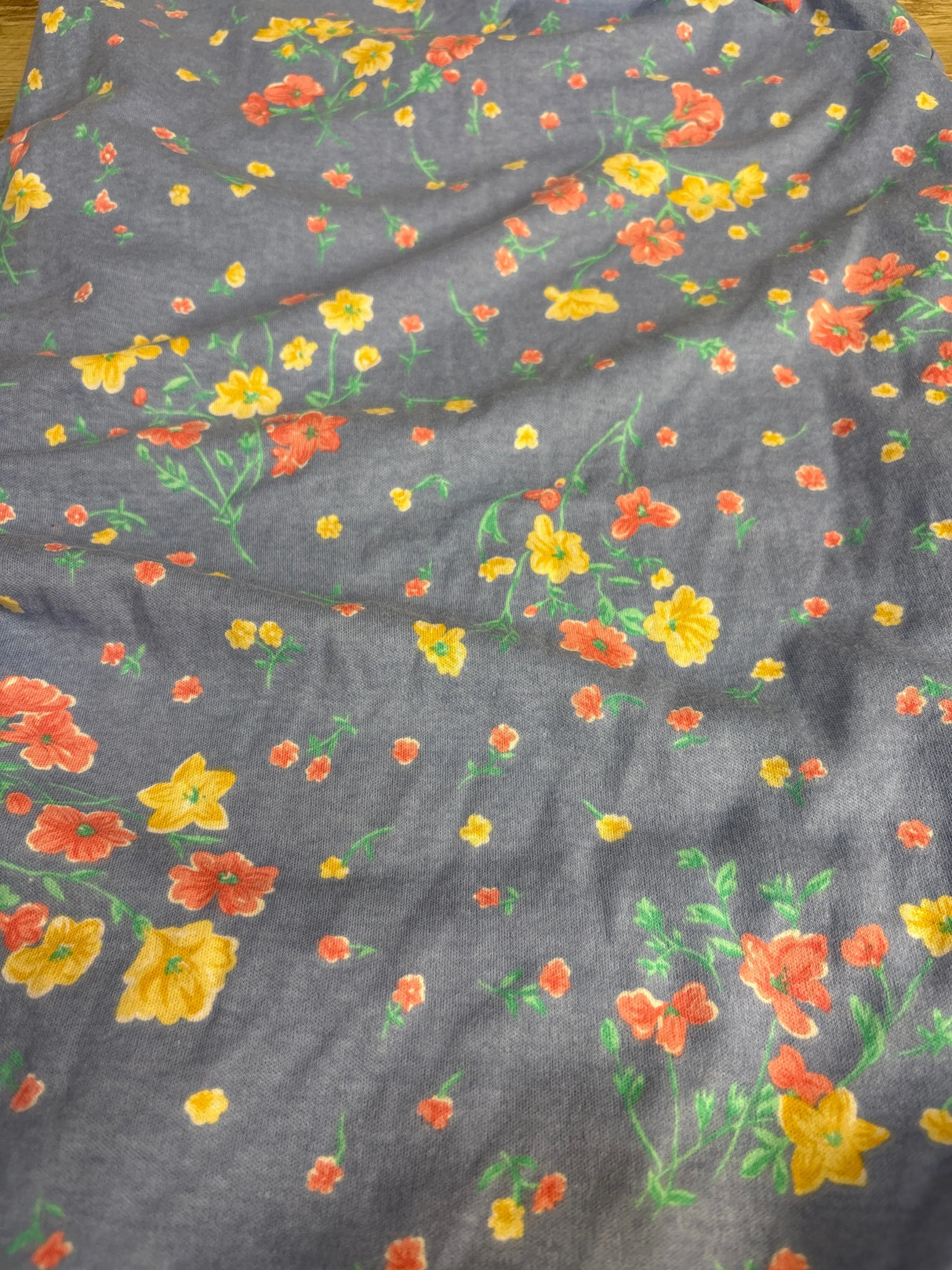 Bassinet Fitted Sheet, Blue Floral Print