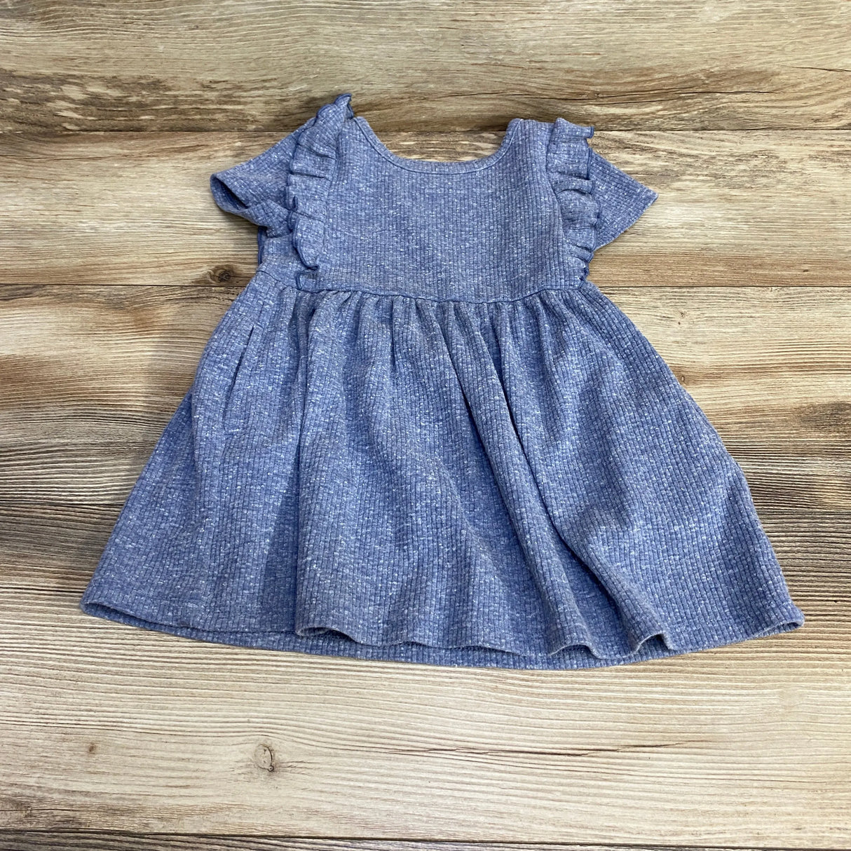 Cat & Jack Ruffle Trim Dress Blue sz 2T - Me n Mommy To Be