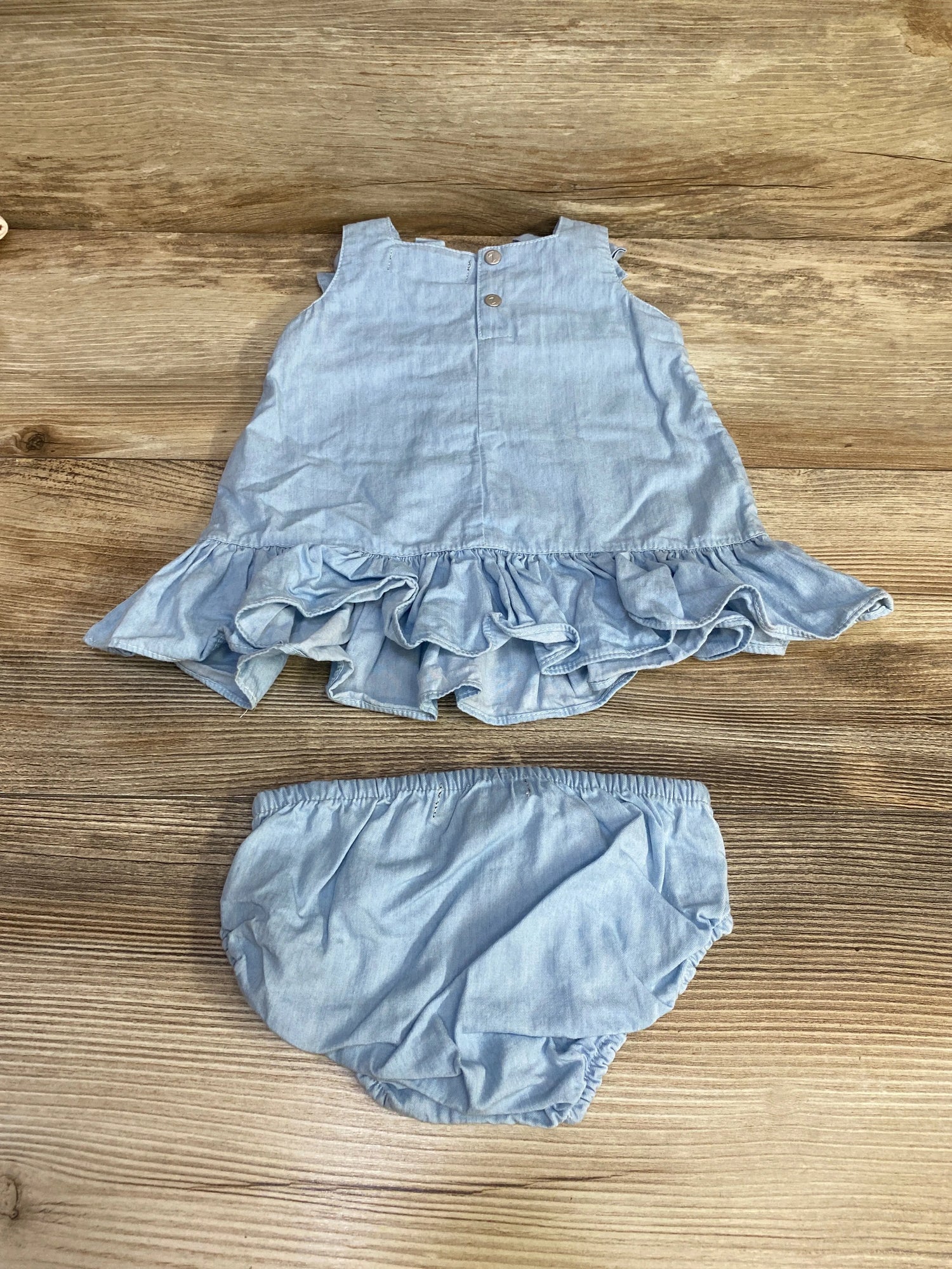 7 For All Mankind Chambray Dress & Bloomers Blue sz 0-3m - Me n Mommy To Be