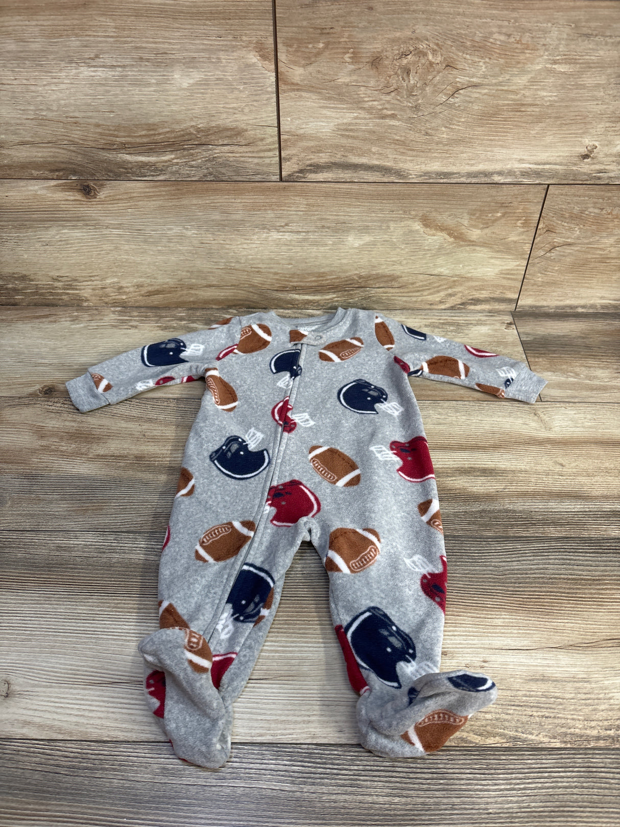 Carter's Football Blanket Sleeper Grey sz 6m