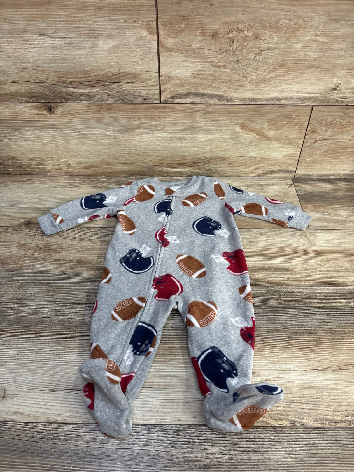 Carter's Football Blanket Sleeper Grey sz 6m