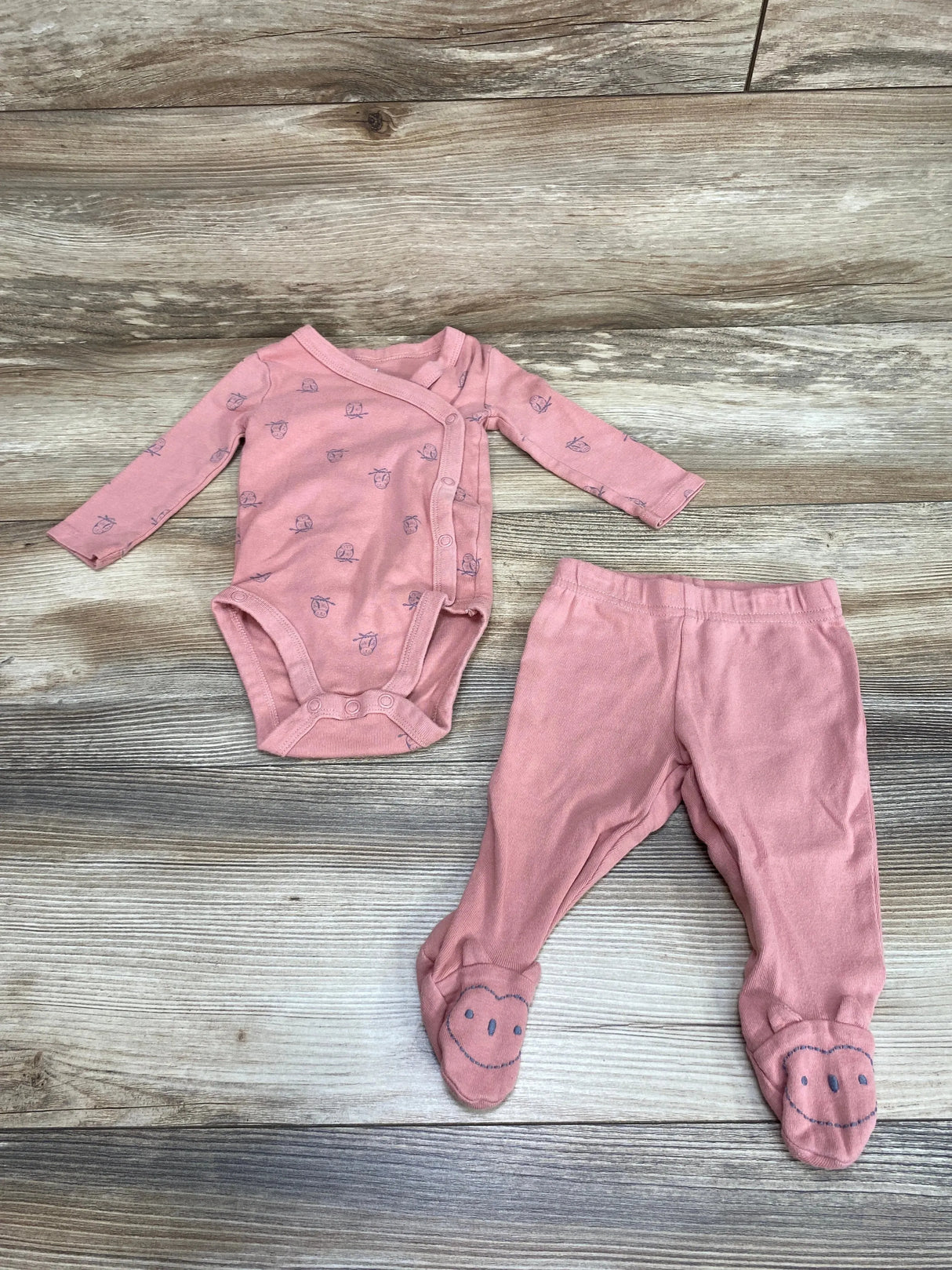 Just One You 2pc Owl Print Bodysuit & Pants Pink sz 3m - Me n Mommy To Be
