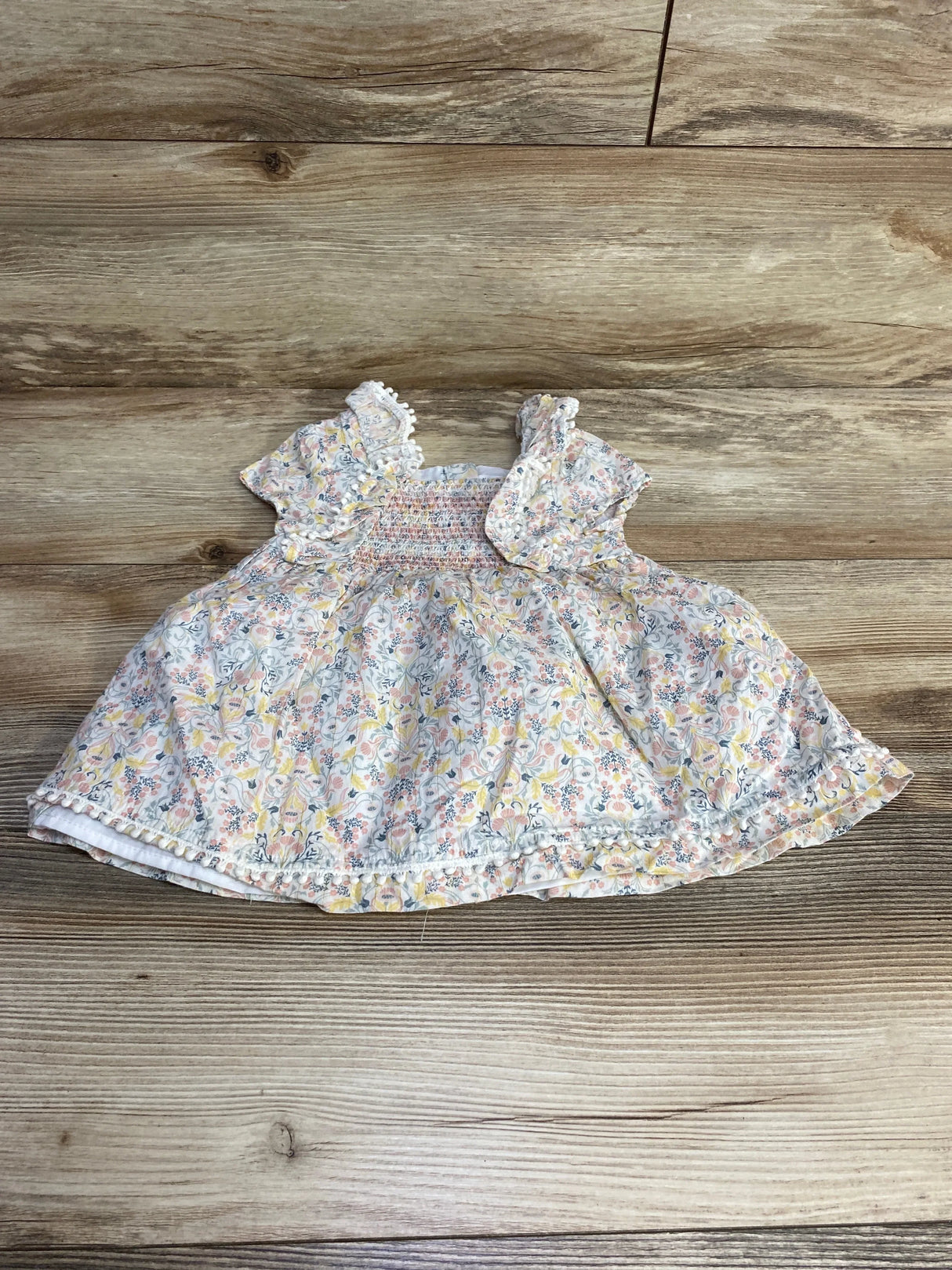 Max Studio Floral Smocked Dress White sz 24m - Me n Mommy To Be
