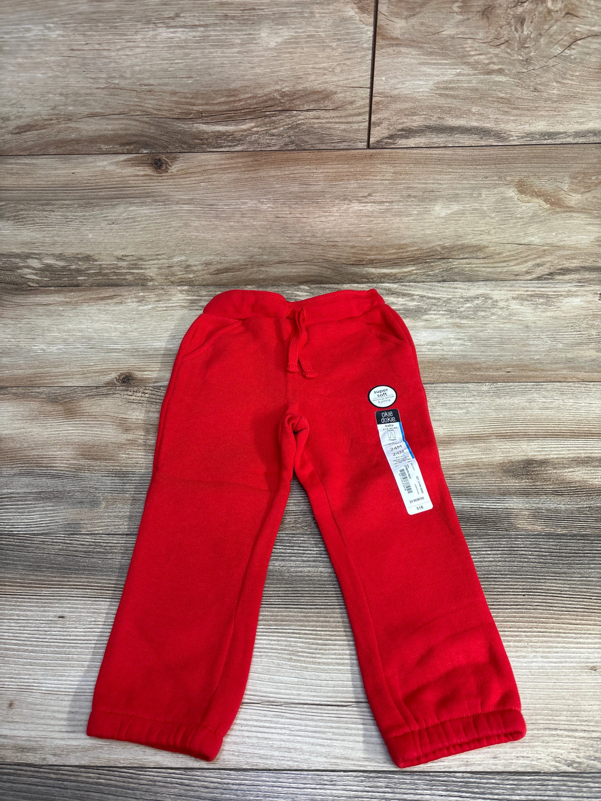 NEW Okie Dokie Cyber Red Drawstring Joggers sz 24m