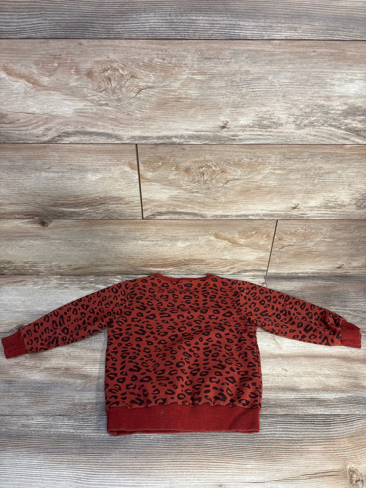 Shein Leopard Print Pullover Sweatshirt Rust sz 4/5T