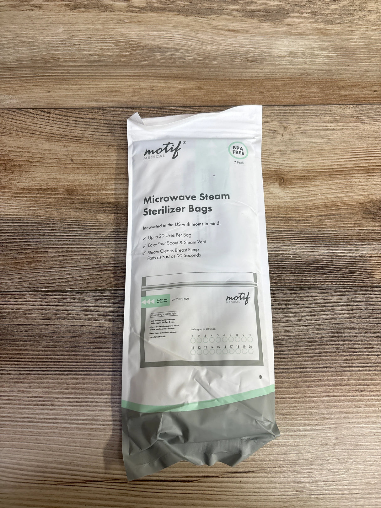 NEW Motif Microwave Steam Sterilizer Bags 7pk