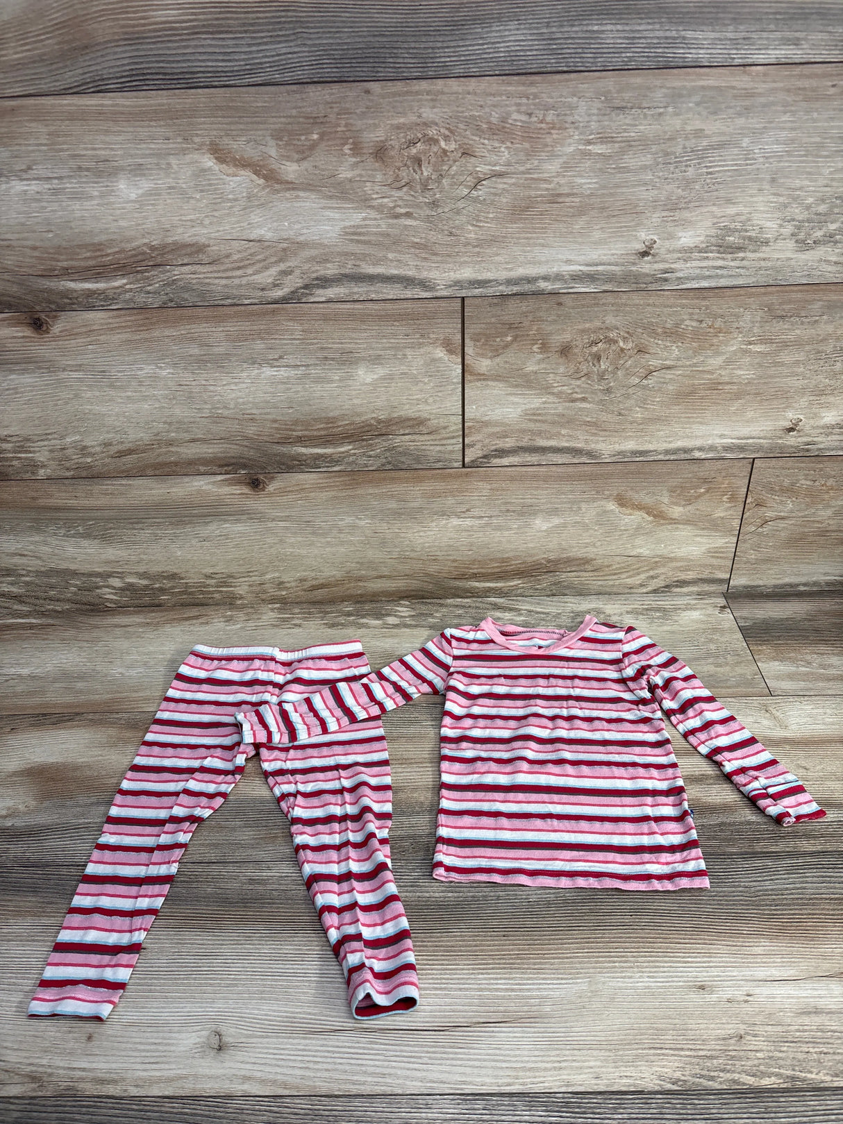 KicKee Kids 2pc Striped Pajama Set Pink sz 2T