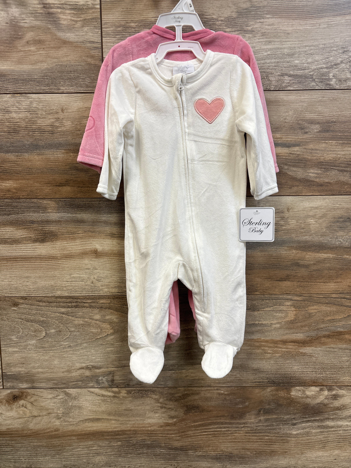 NEW Sterling Baby 2pk Blanket Sleepers Pink sz 6m