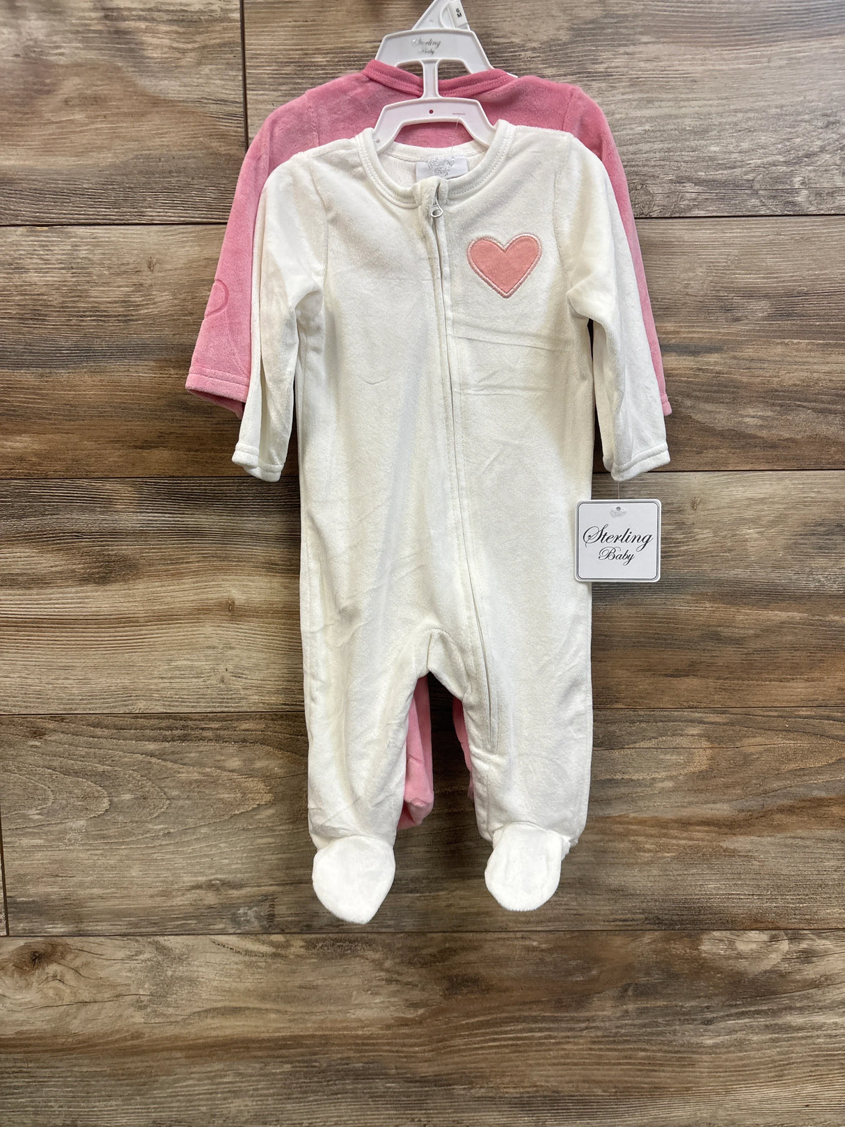 NEW Sterling Baby 2pk Blanket Sleepers Pink sz 6m
