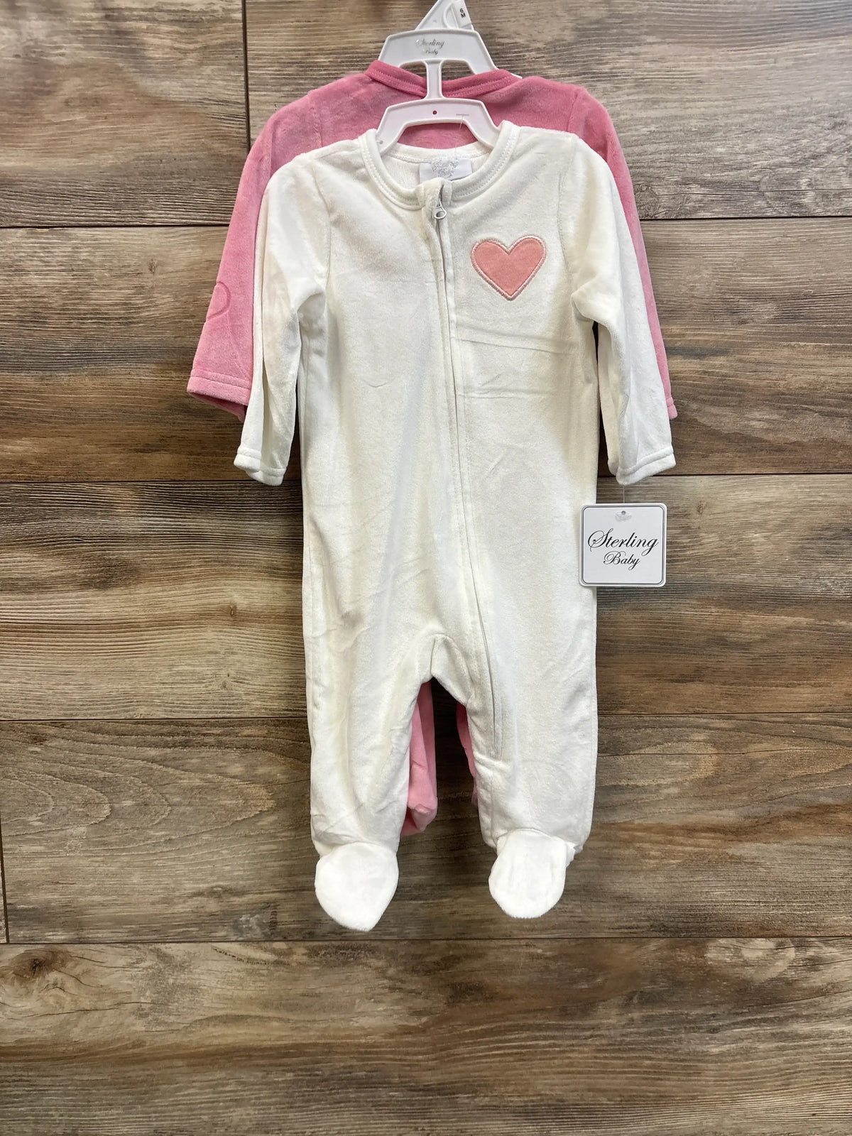 NEW Sterling Baby 2pk Blanket Sleepers Pink sz 6m
