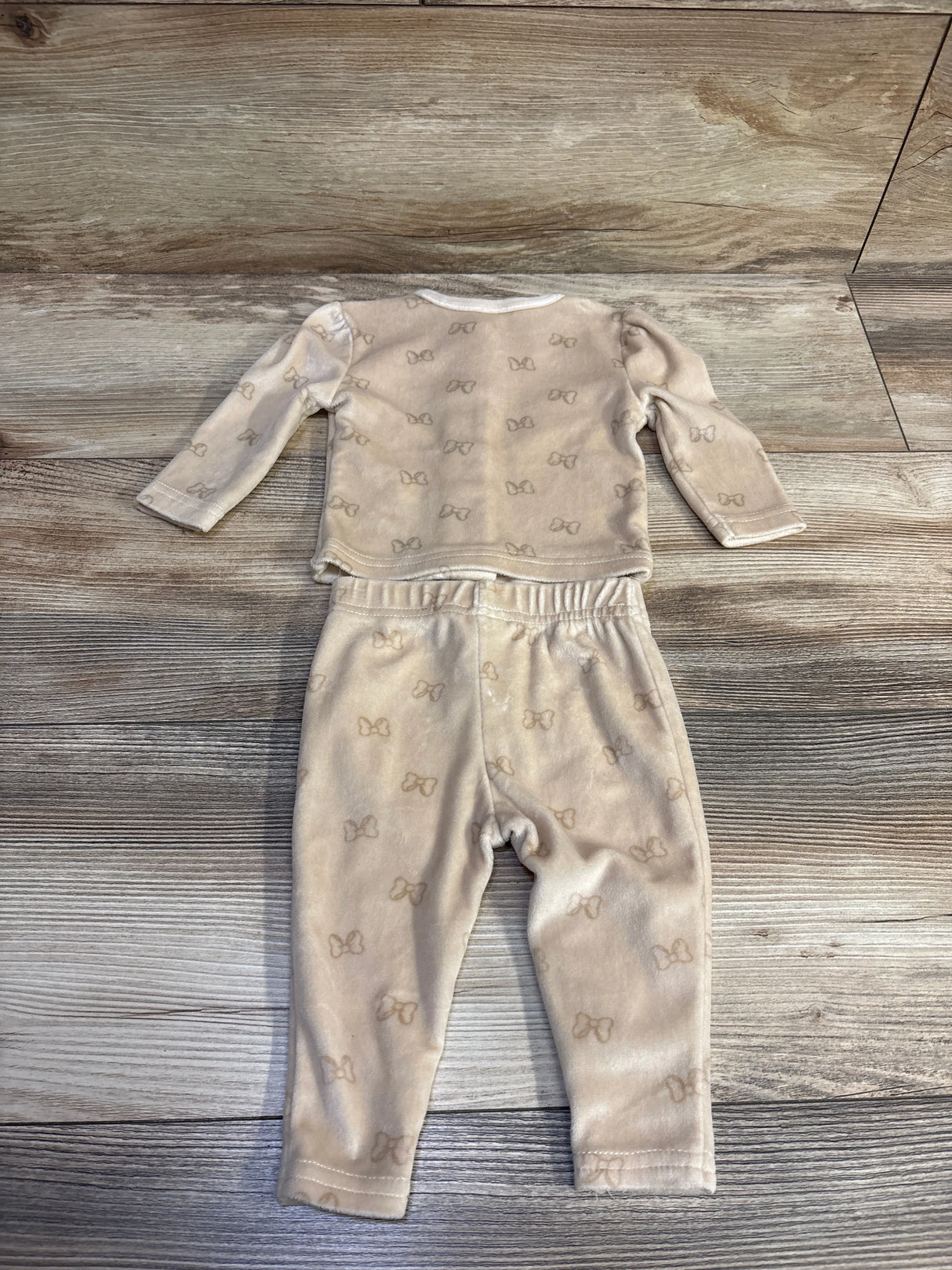Disney Baby 2pc Velour Shirt & Pants Set Beige sz 0-3m