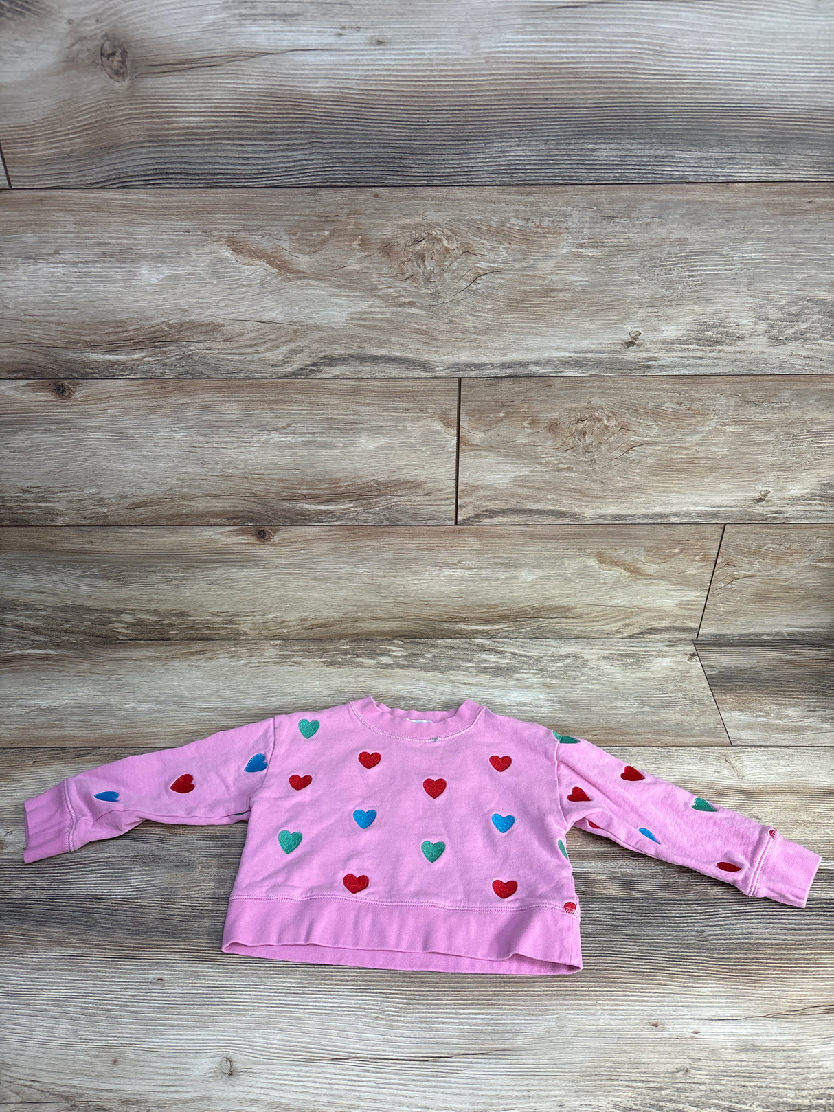Stella McCartney Heart Print Pullover Sweatshirt Pink sz 4T