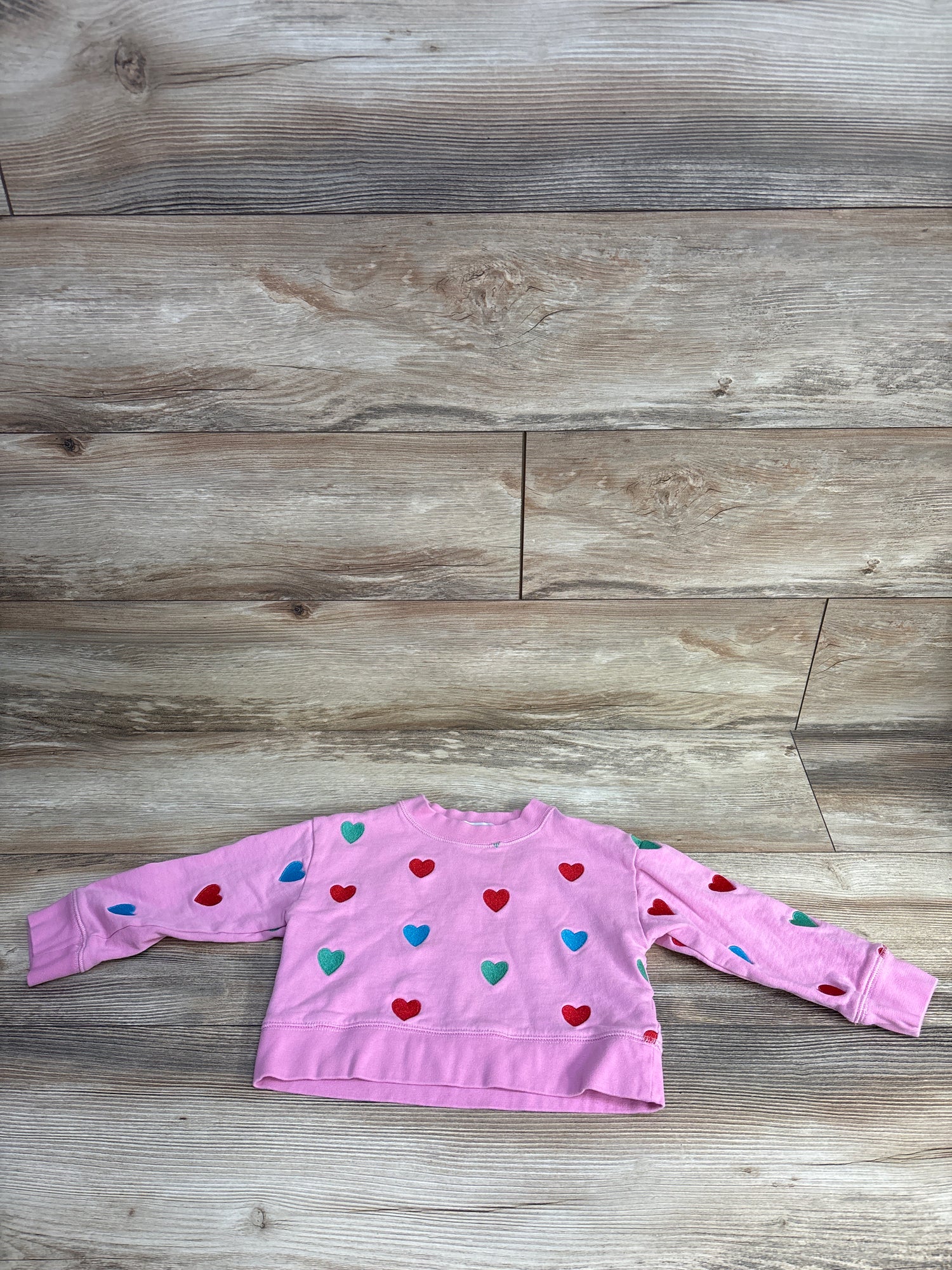Stella McCartney Heart Print Pullover Sweatshirt Pink sz 4T