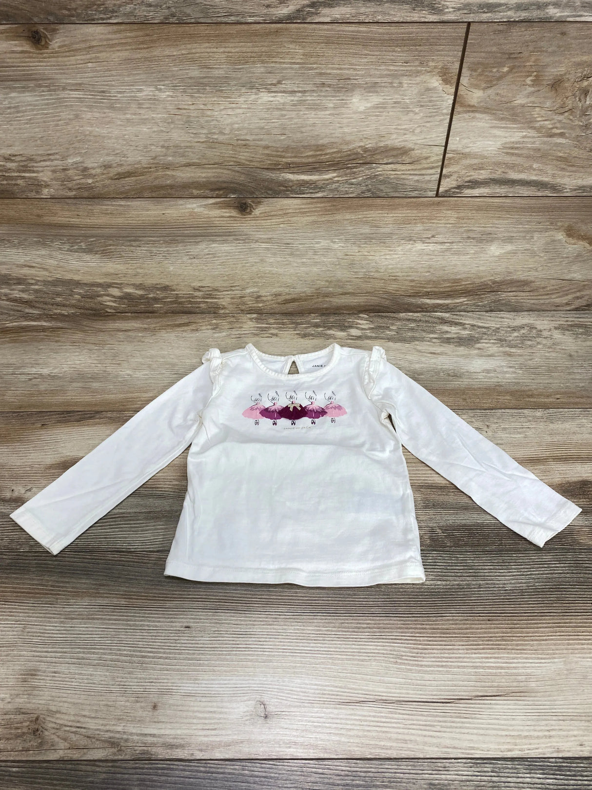 Janie and Jack Ballerina Tee Ivory sz 2T - Me n Mommy To Be