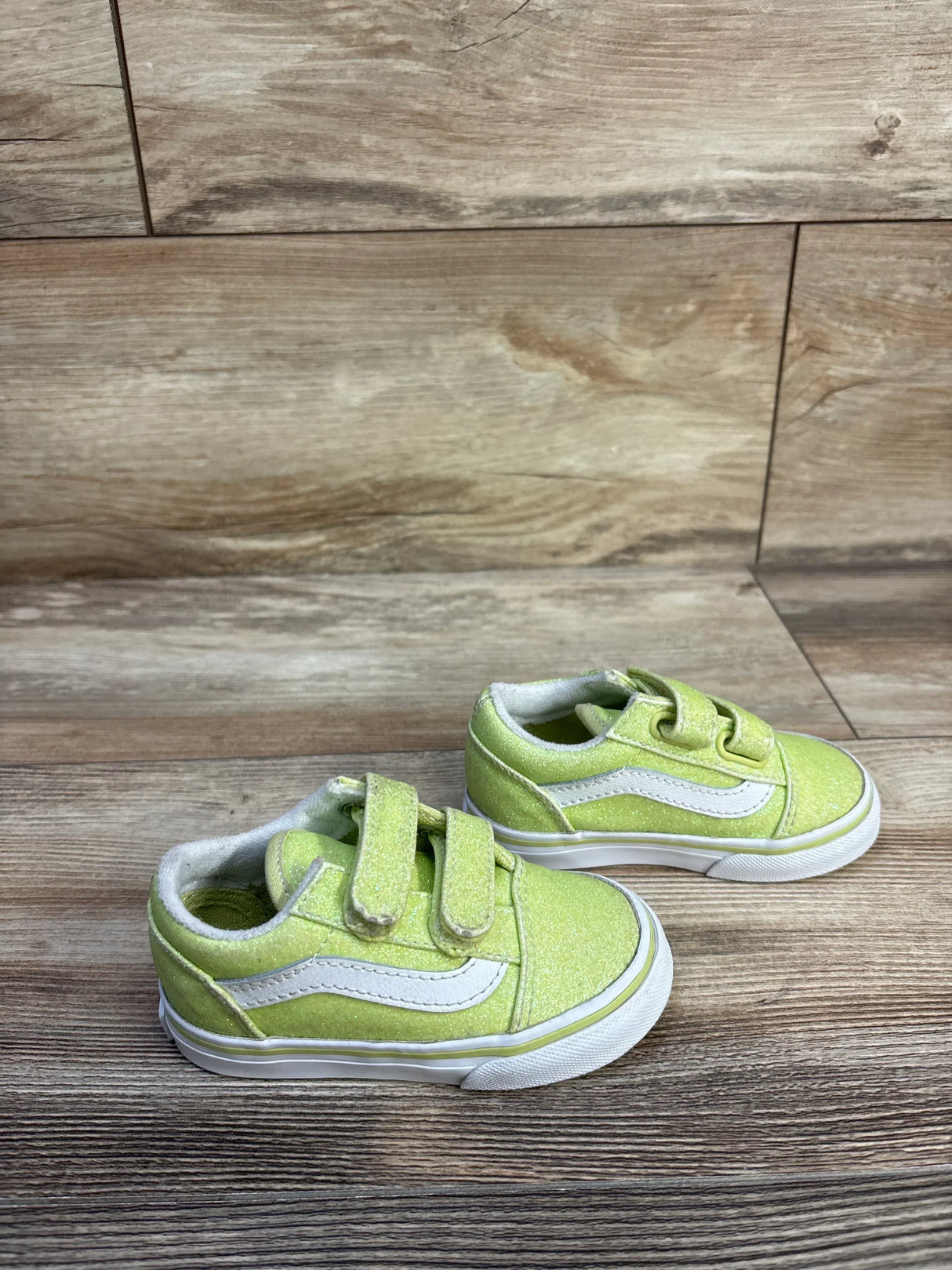 Vans Old Skool V Glitter Sneakers Green sz 5c