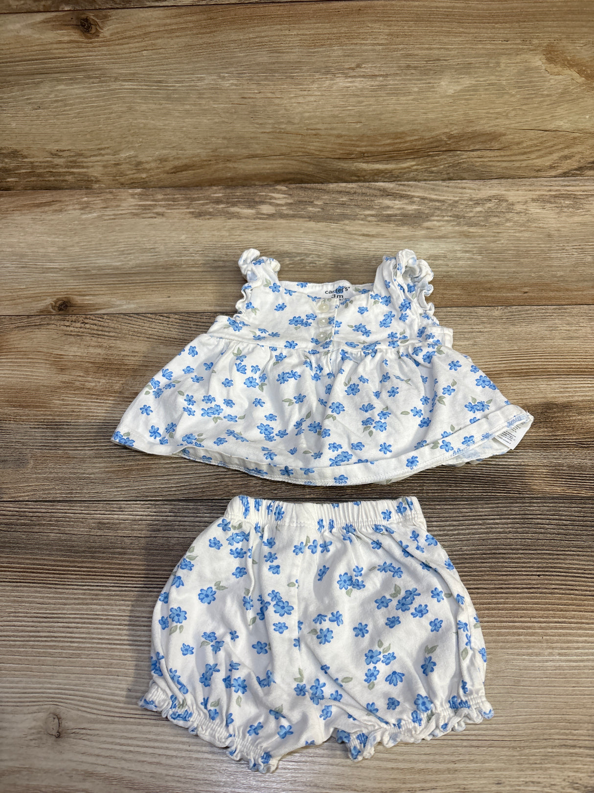 Carter's 2pc Peplum Top & Shorts Set White sz 3m