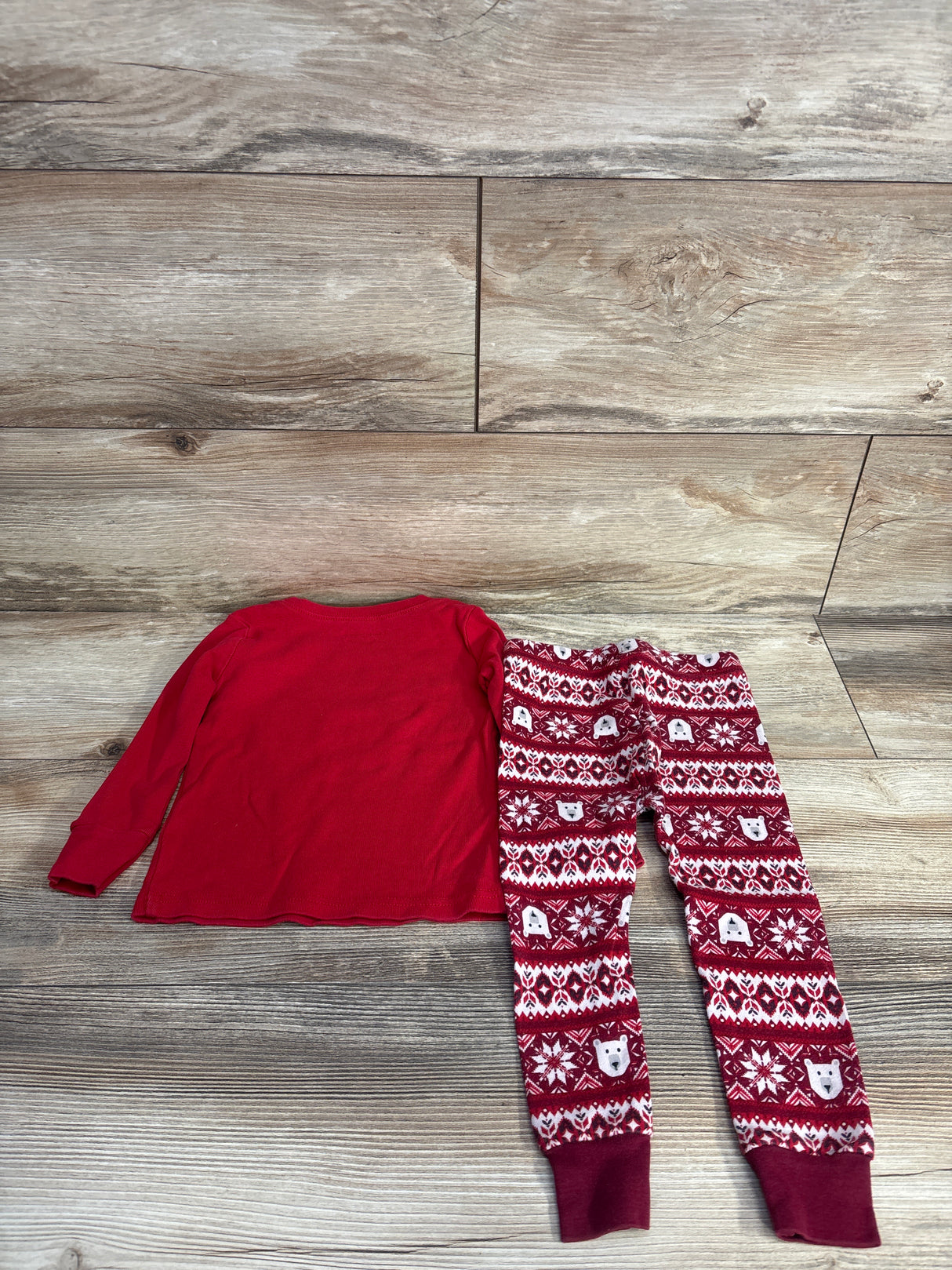 Old Navy 2pc Peace Love Joy & Cookies Pajama Set Red 2T