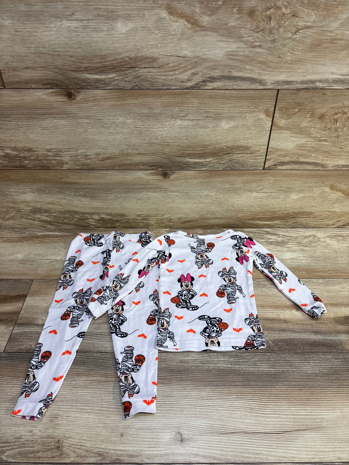 Disney 2pc Minnie Mouse Halloween Pajama Set White sz 2T