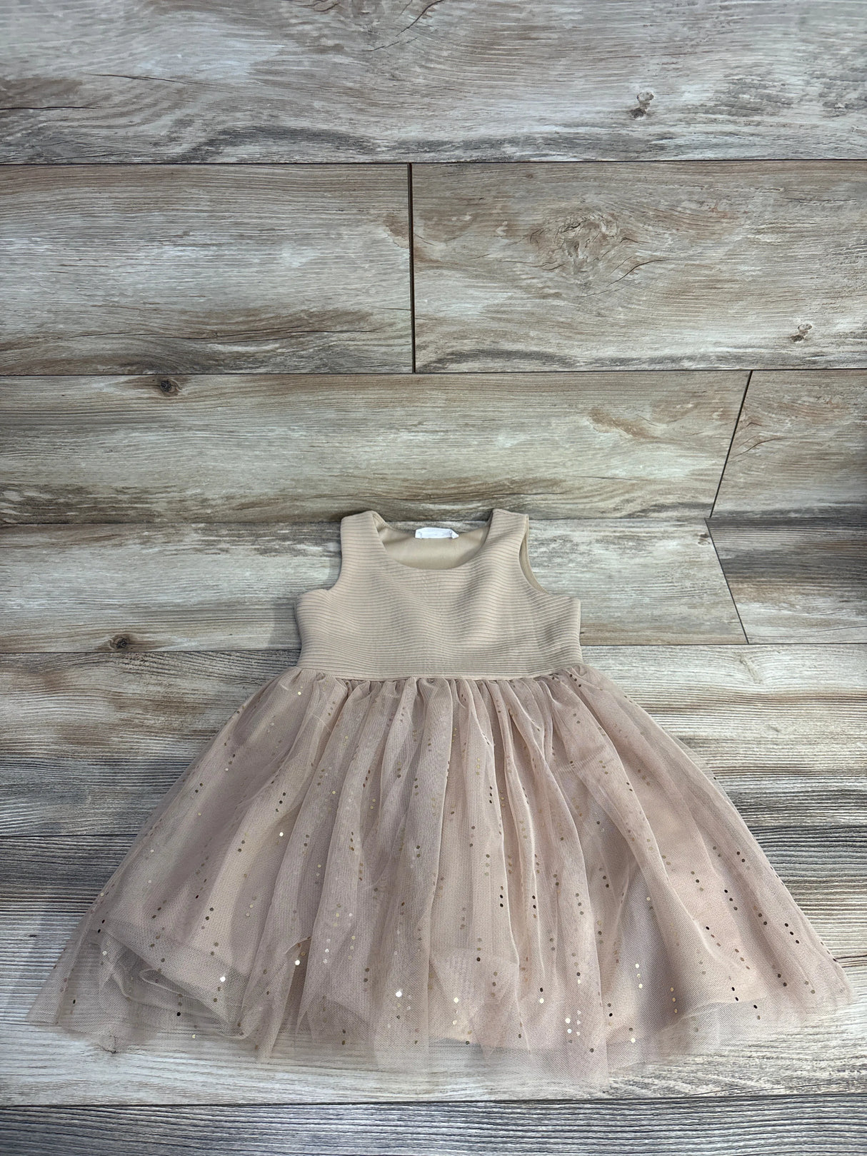 Beautees Tulle Dress Gold sz 3T