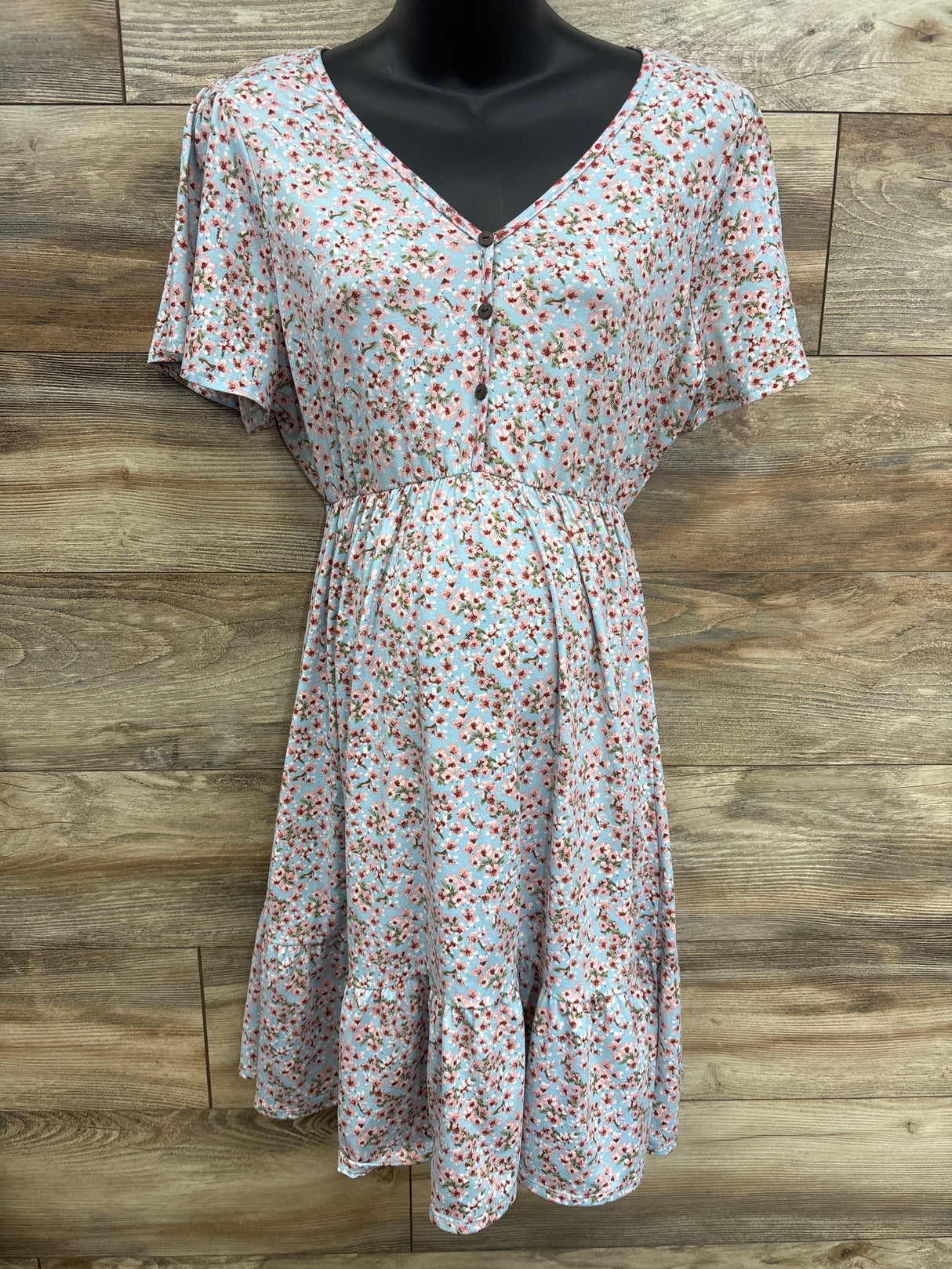 Pinkblush Floral Maternity Dress Blue sz Large