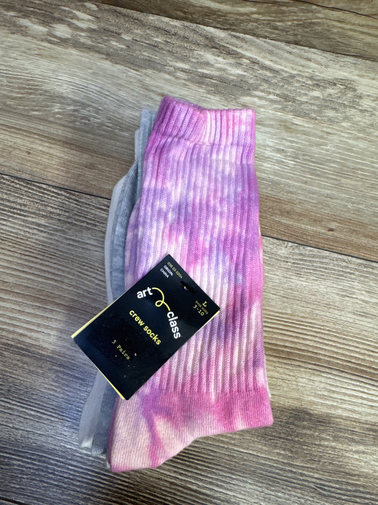 NEW Art Class Crew Socks 3pk sz L/3-10Y