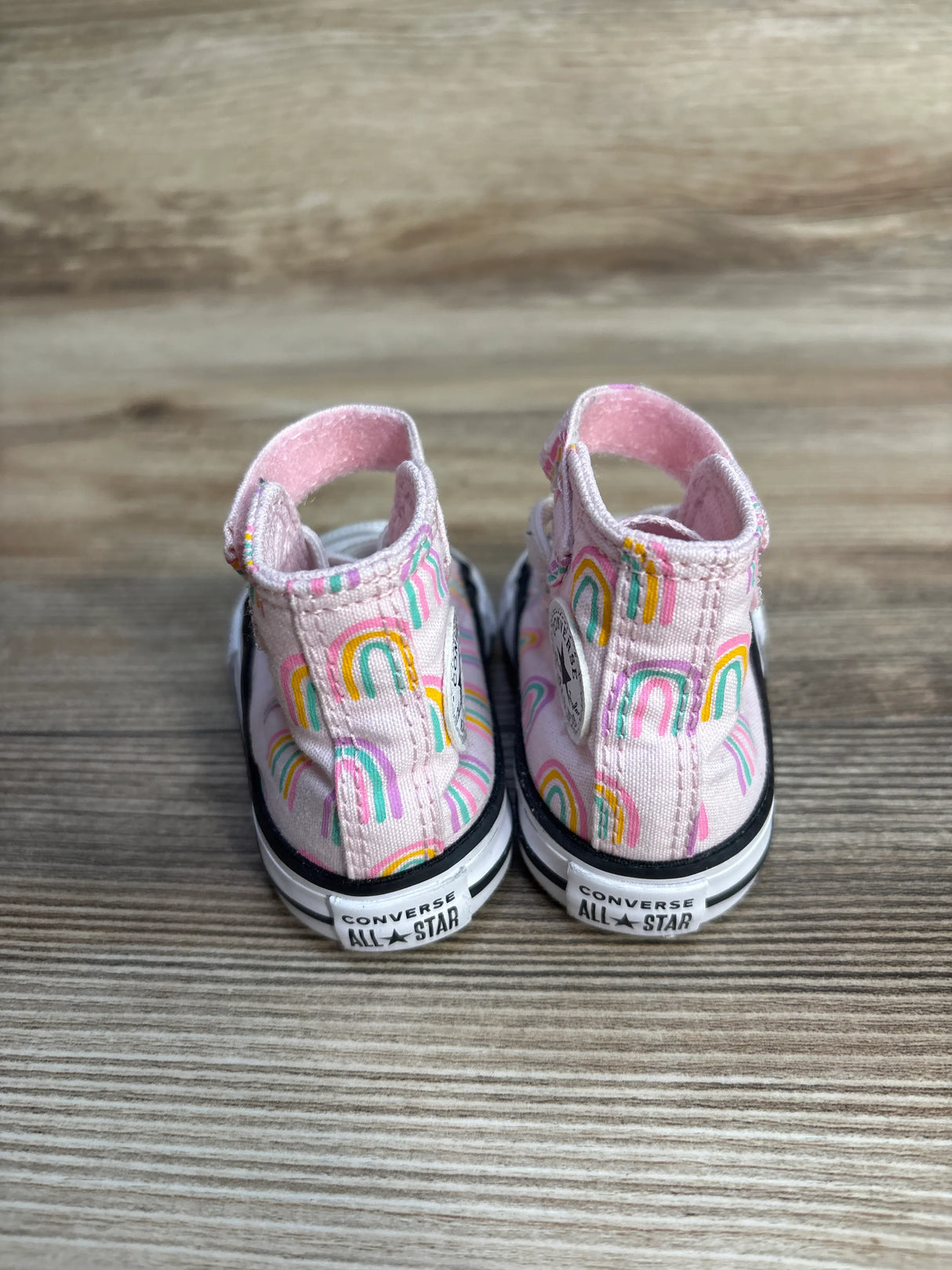 Converse Chuck Taylor All Star High Top Sneakers Pink Rainbows sz 2c
