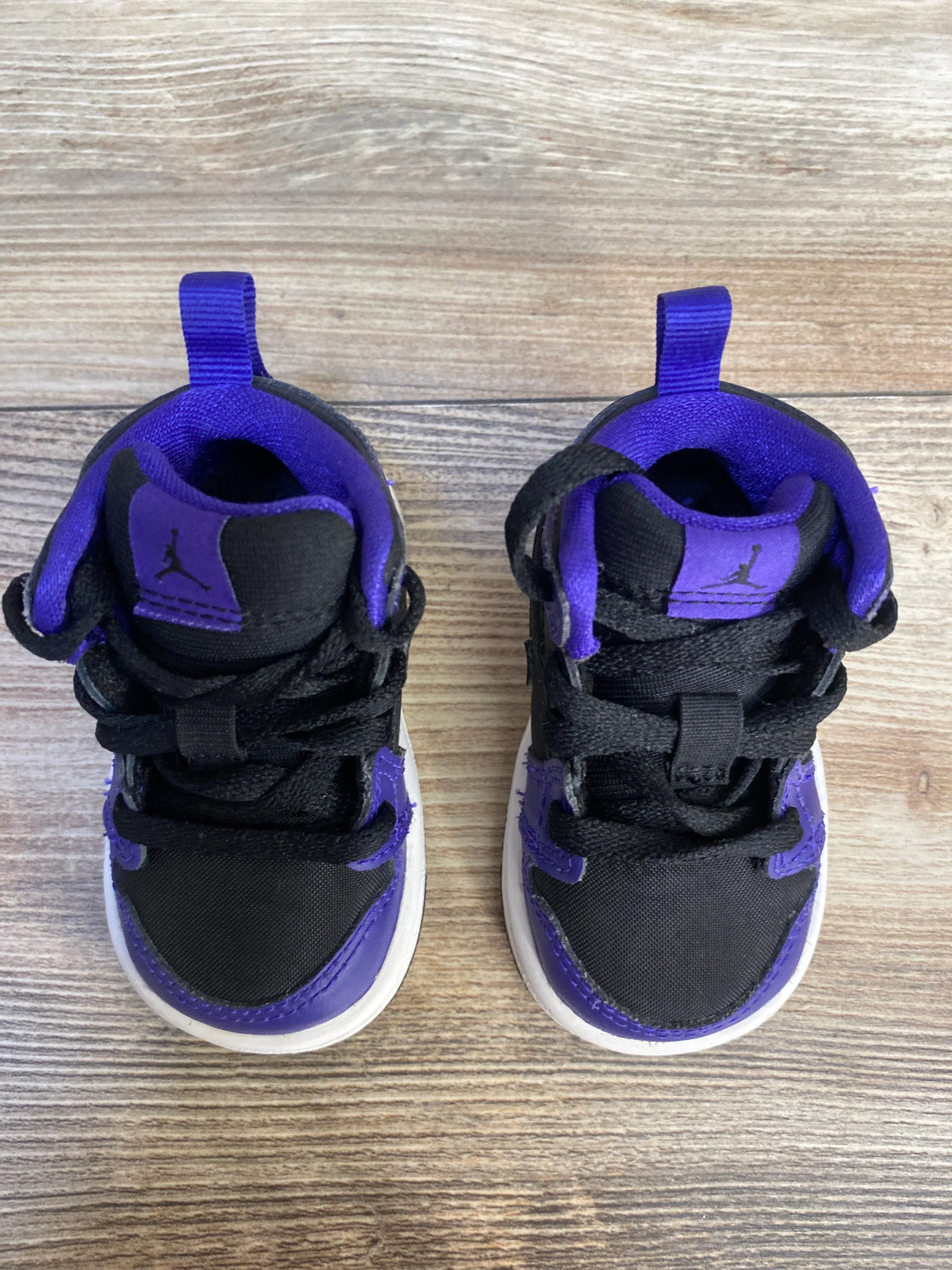 Air Jordan 1 Mid TD 'Black Purple' Sneakers sz 3c