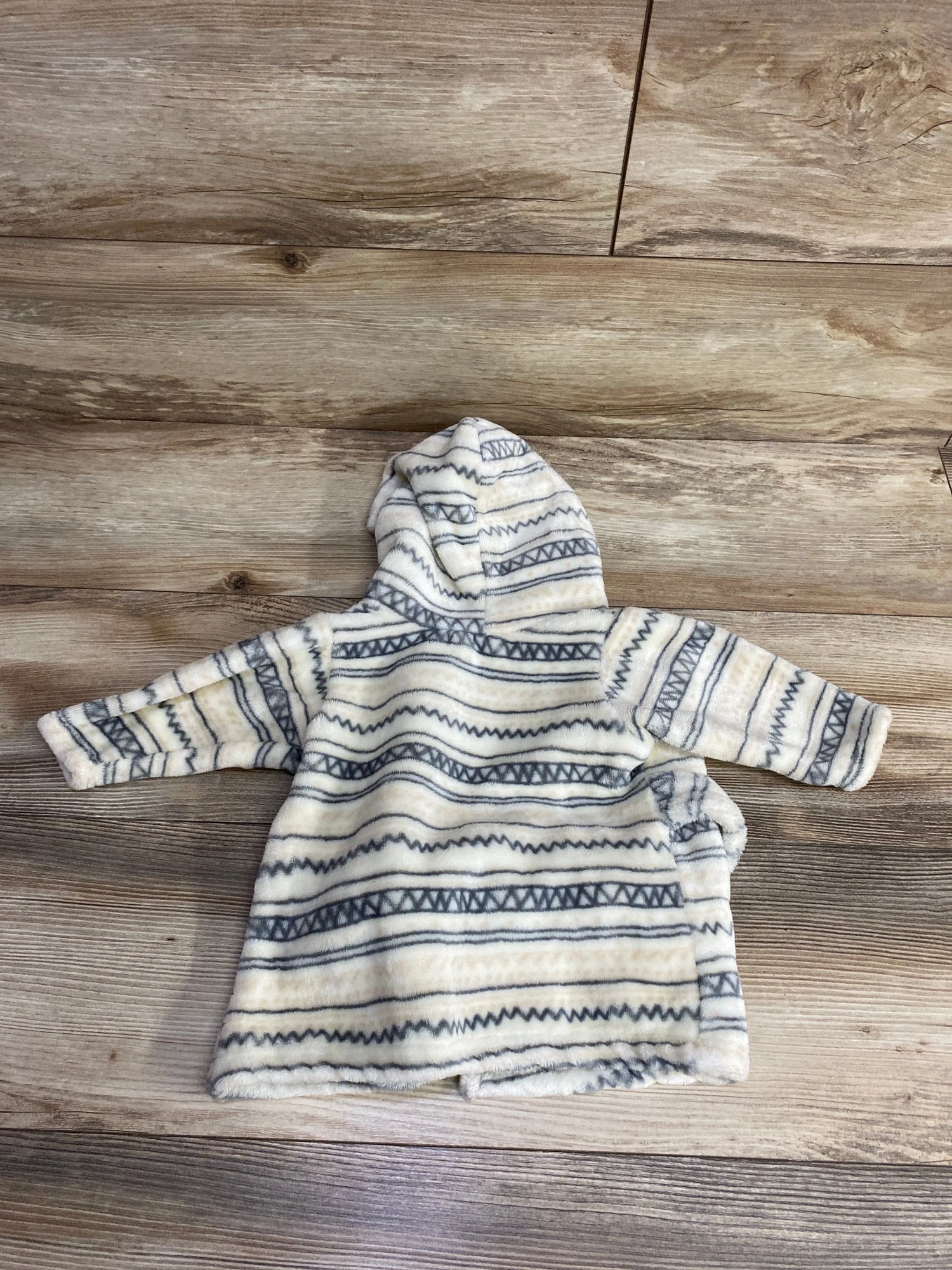 Hudson Baby Plush Pattern Robe Cream sz 0-9m