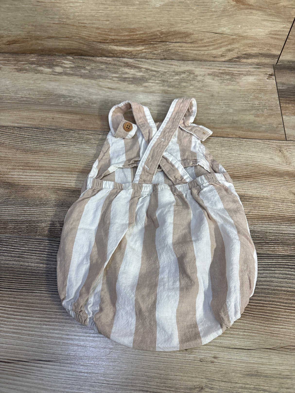 Little Co Striped Bubble Romper White sz 9m