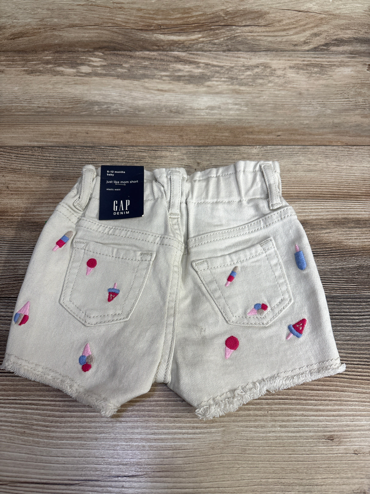 NEW Gap Denim Popsicle Shorts Ivory sz 6-12m