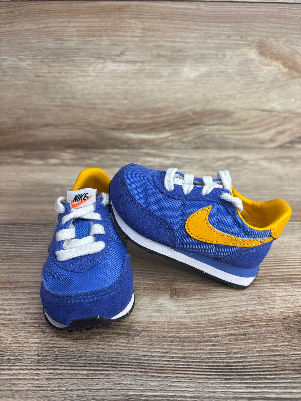 Nike Waffle Trainer 2 TD 'Medium Blue University Gold' Sneakers sz 3c