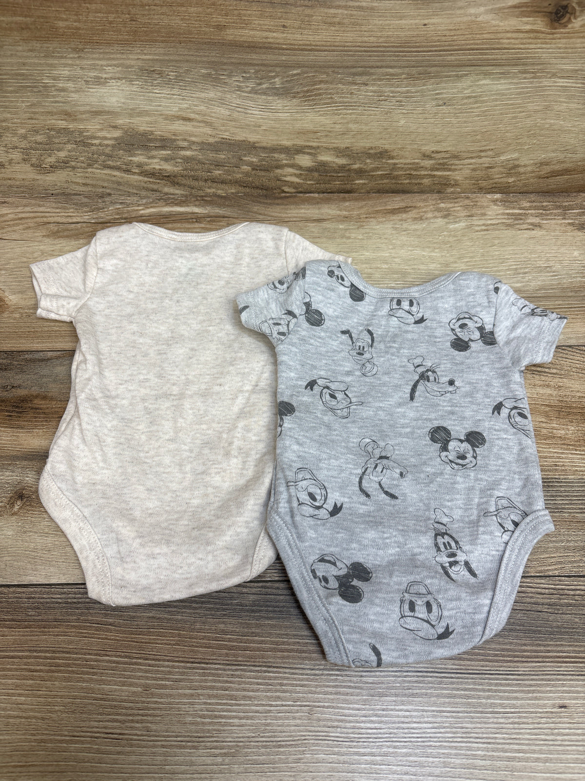 Disney Baby 2pk Mickey Mouse Bodysuits Grey sz 0/3m