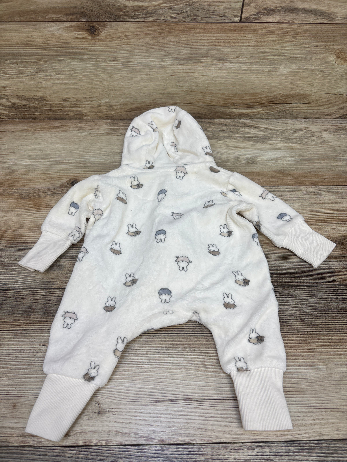 H&M Hooded Terry Cloth Coverall Cream sz 3m