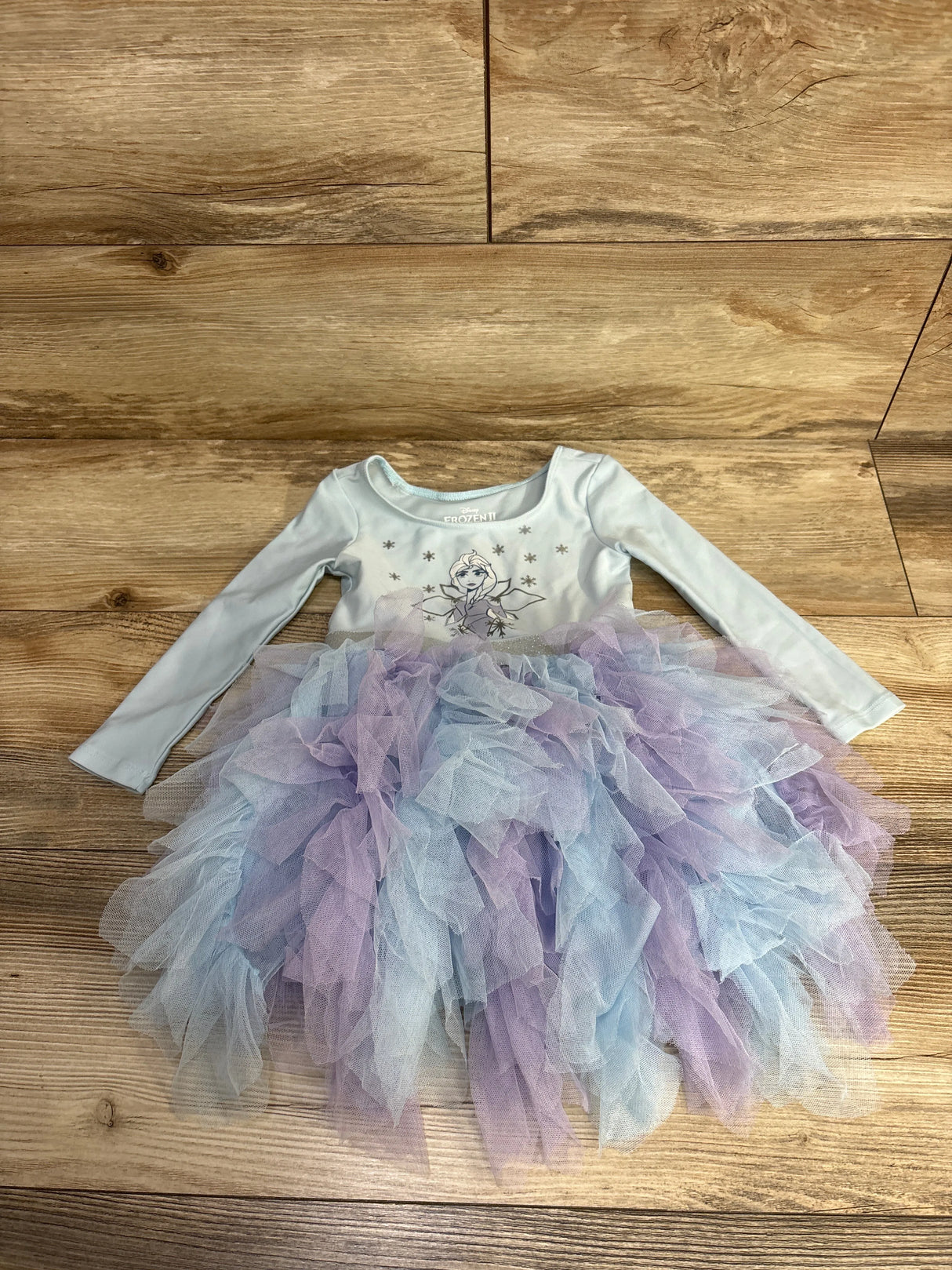 Disney Frozen Long Sleeve Tulle Dress Blue sz 2T