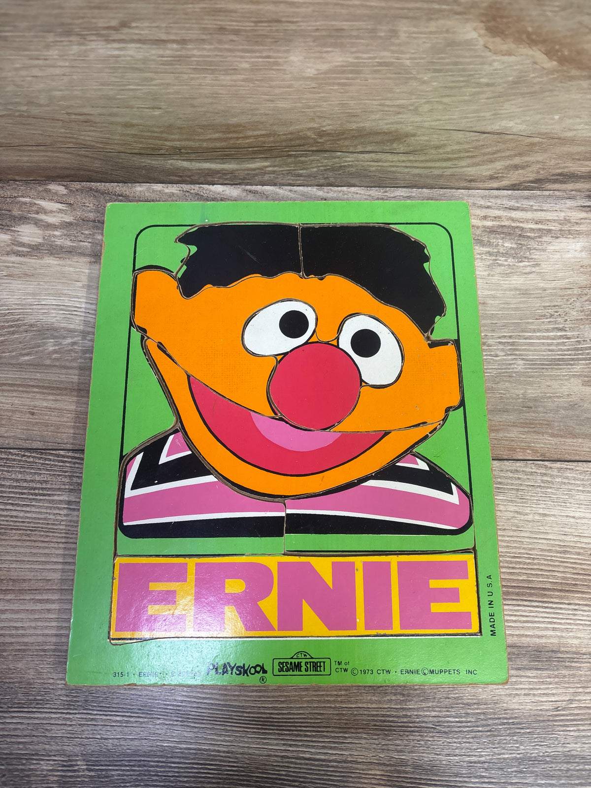 Playskool Sesame Street Ernie Vintage Wooden Puzzle