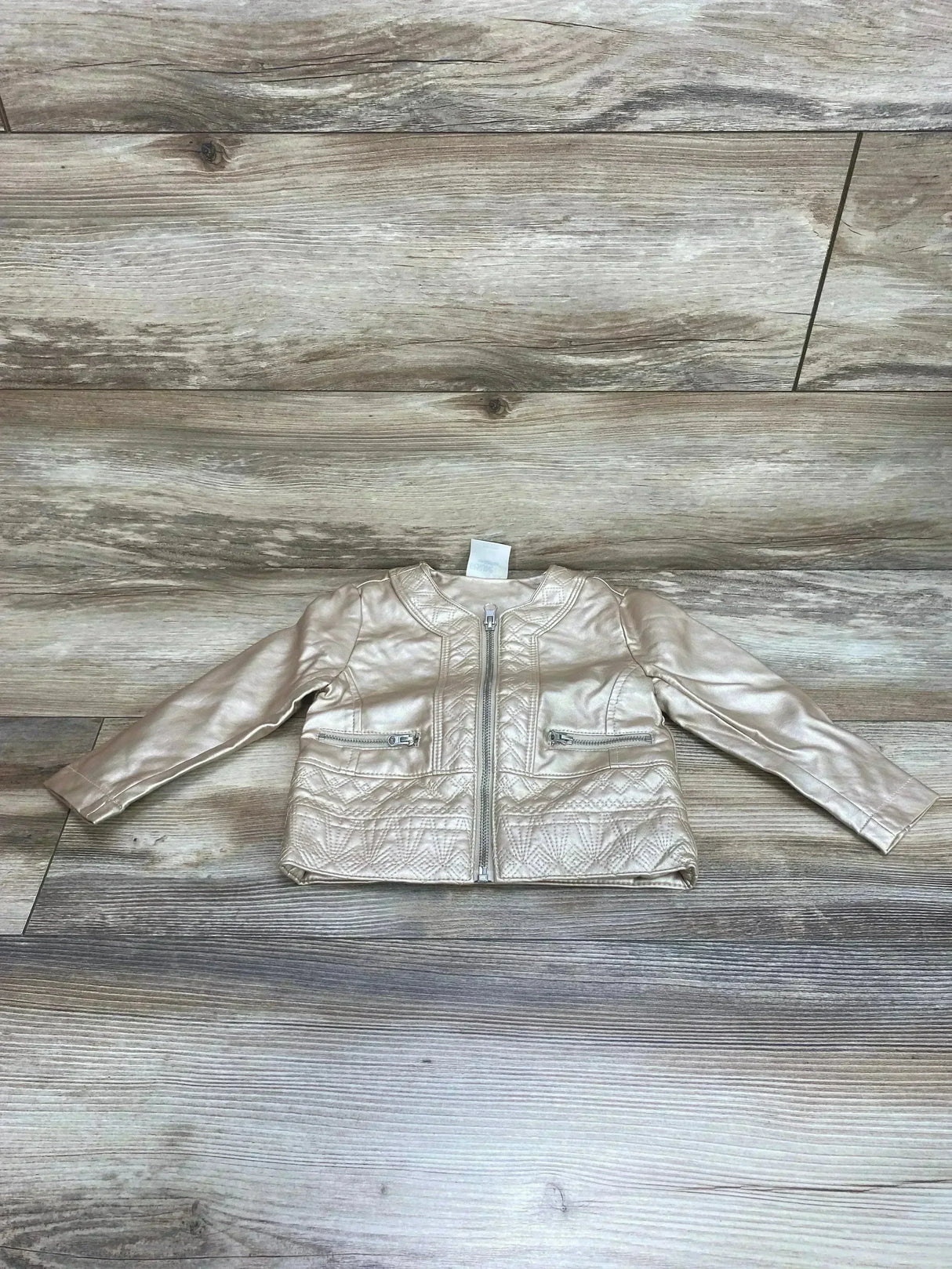 Genuine Kids Faux Leather Jacket Champagne sz 18m - Me n Mommy To Be