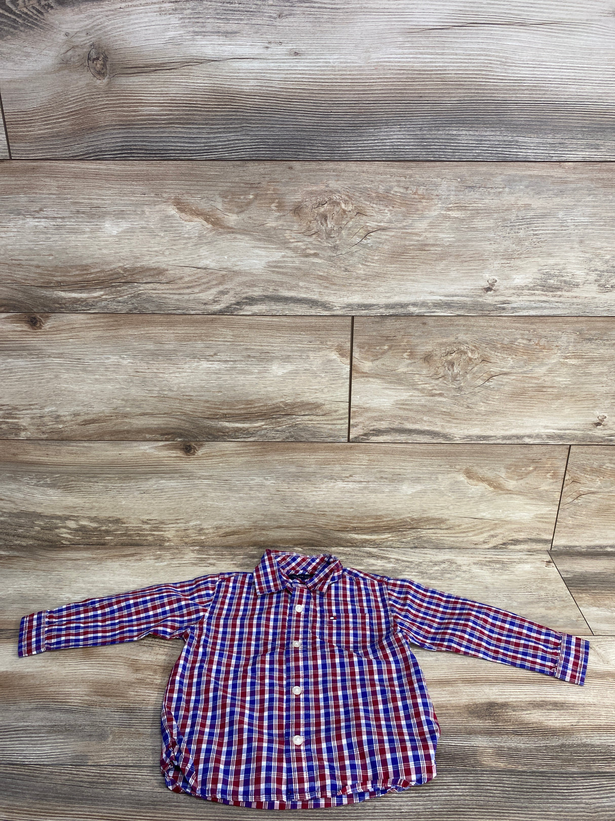 Tommy Hilfiger Plaid Button Up Shirt Red sz 18m