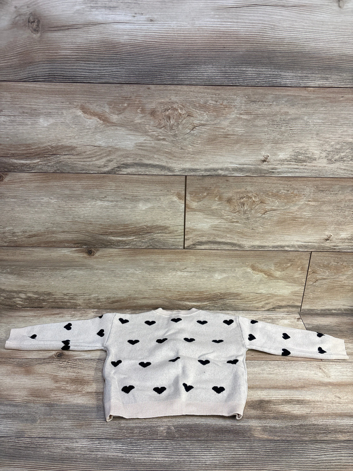 Shein Knit Heart Print Cardigan Beige sz 18-24m