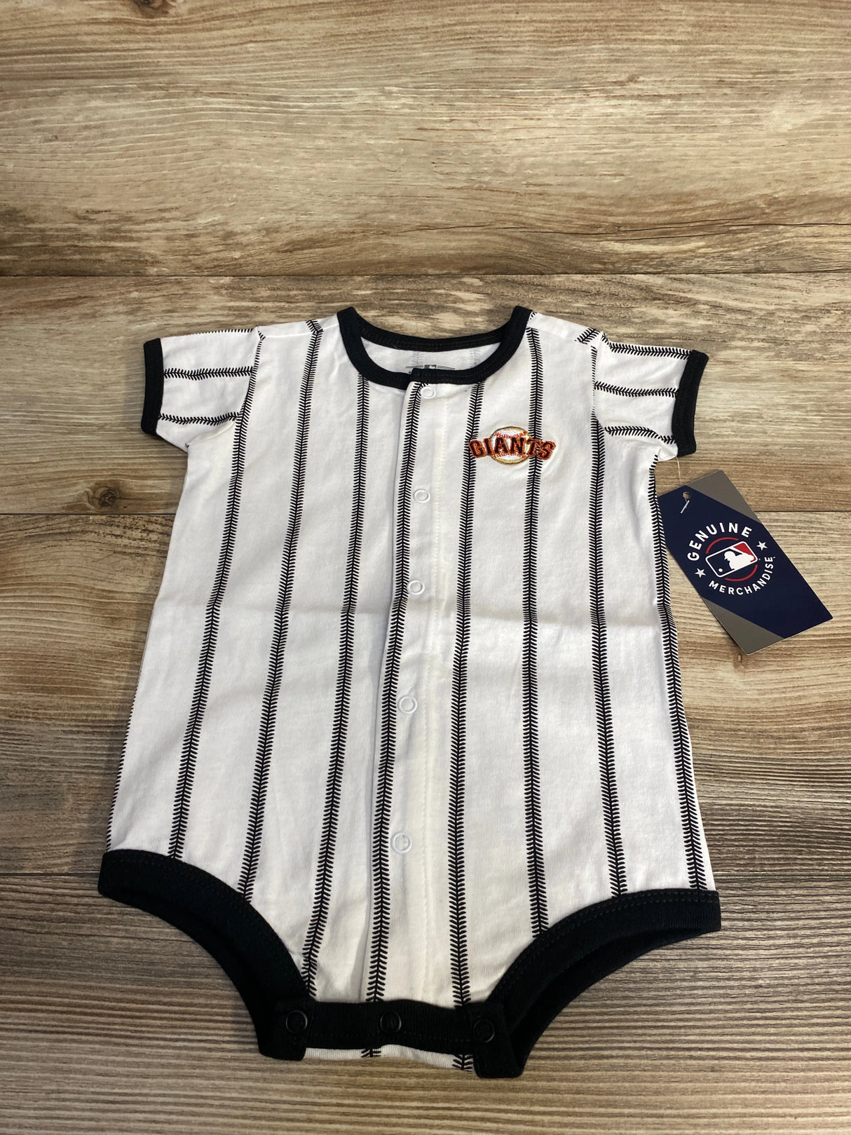 NEW MLB San Francisco Giants Pinstripe Power Hitter Romper sz 3/6m - Me n Mommy To Be