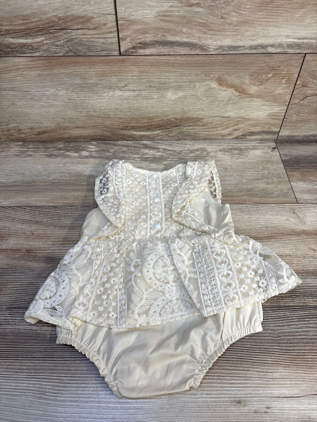 Shein Laced Bodysuit Dress Cream sz 6-9m