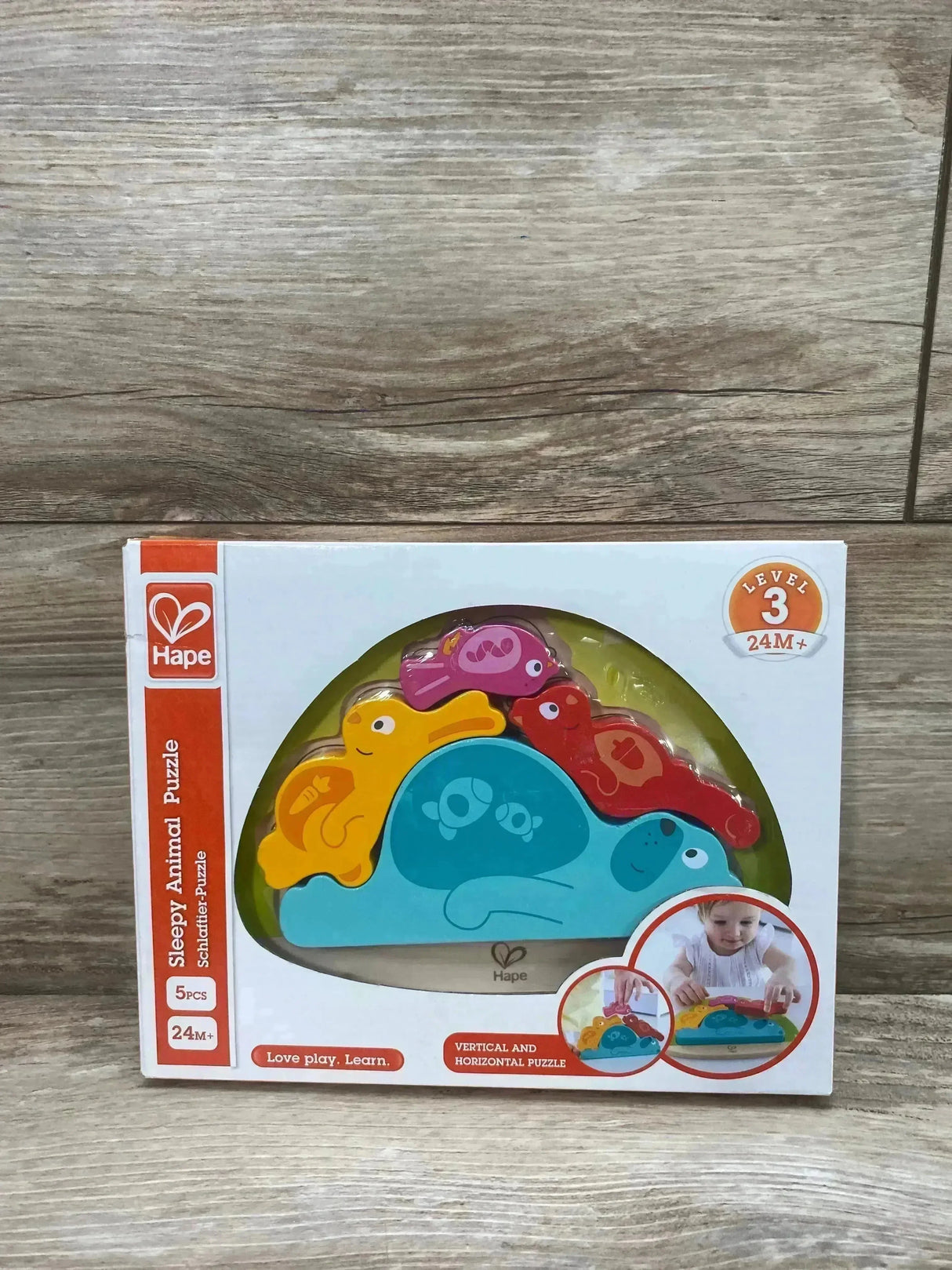 NEW Hape Sleepy Animal Puzzle Game 5Pcs. 24m - Me n Mommy To Be