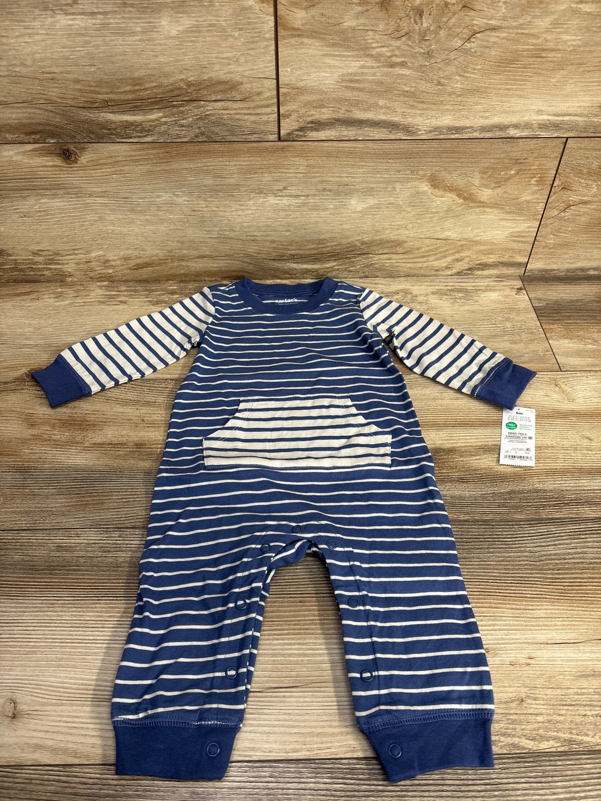 NEW Carter's Striped Coverall Blue sz 6m