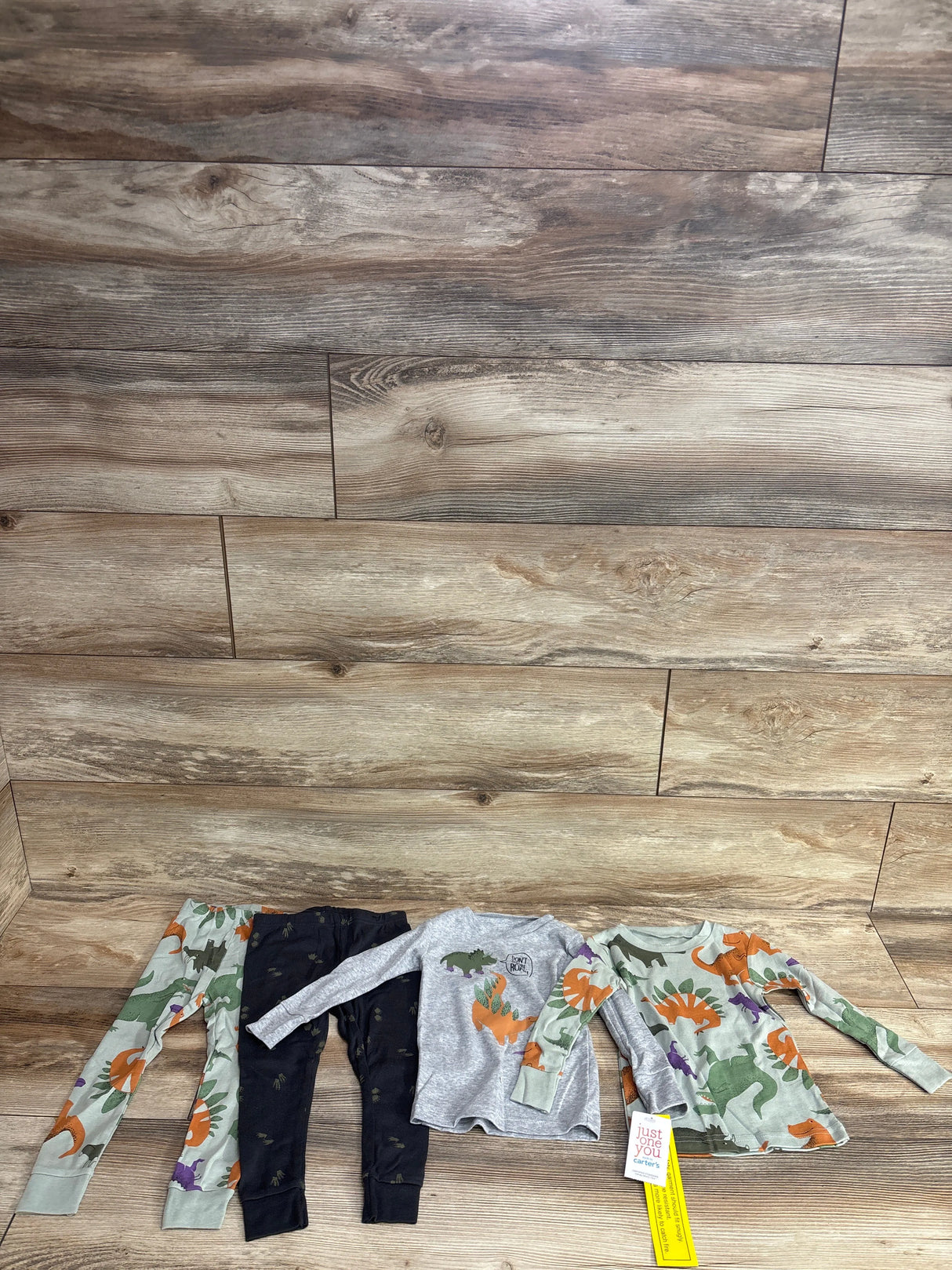 NEW Just One You 4pc Dinosaur Pajama Set Grey sz 12m